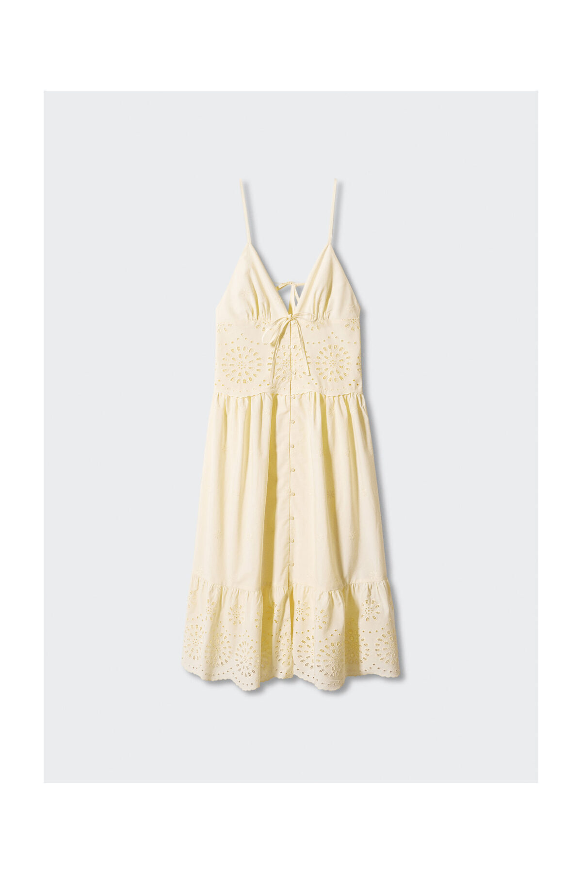 Openwork detail shirt dress