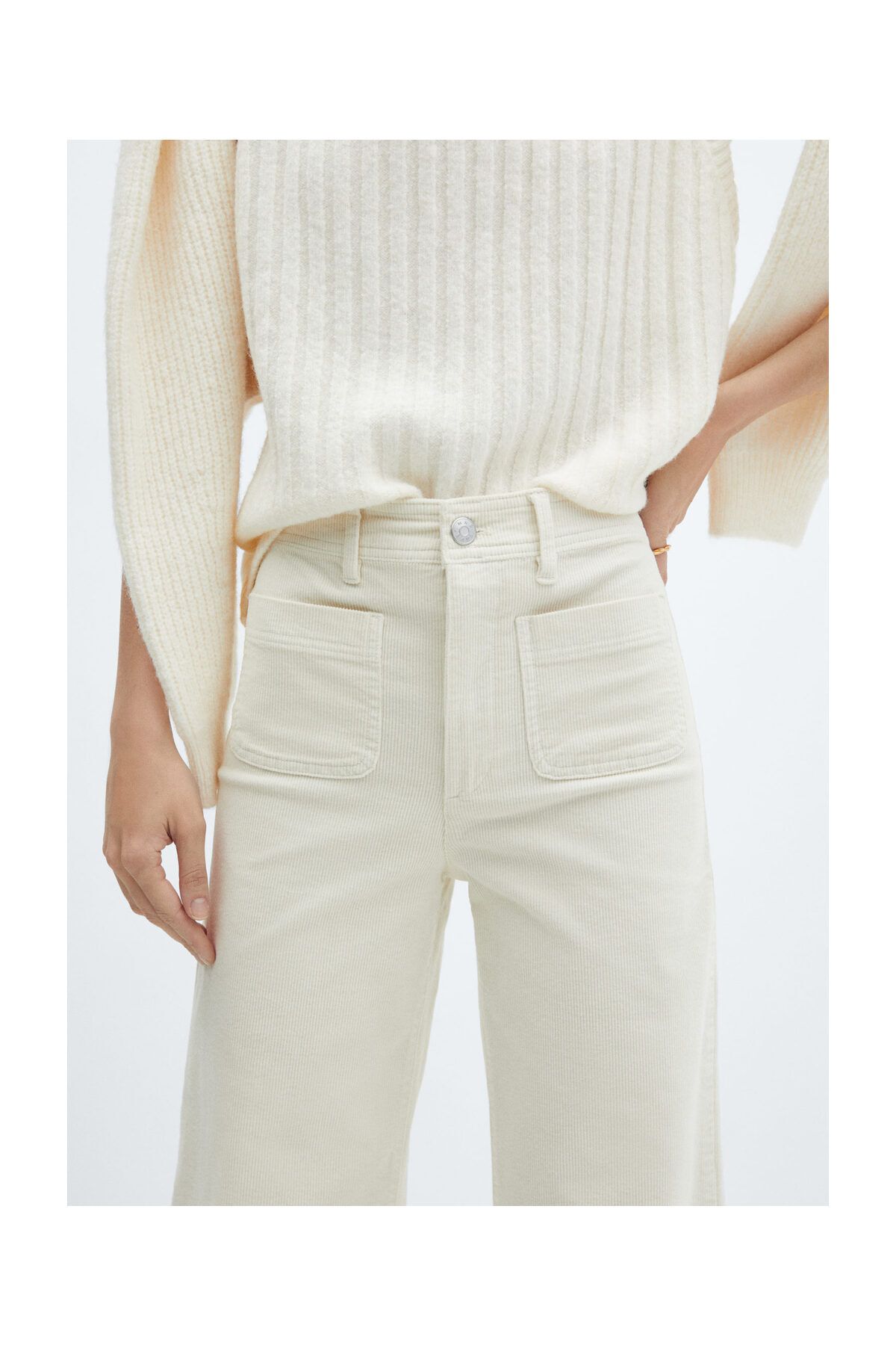 MANGO Woman-Corduroy culotte pants 6