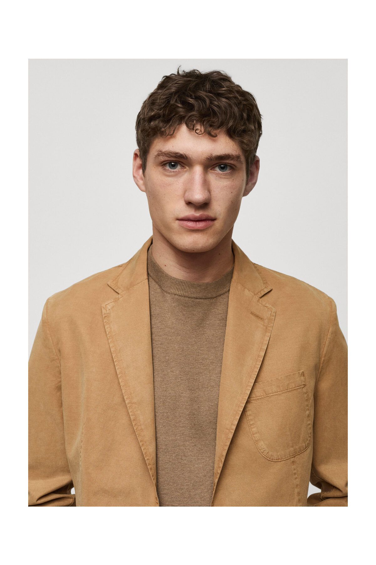 MANGO Man-Slim fit lněný blejzr ze směsi bavlny 4