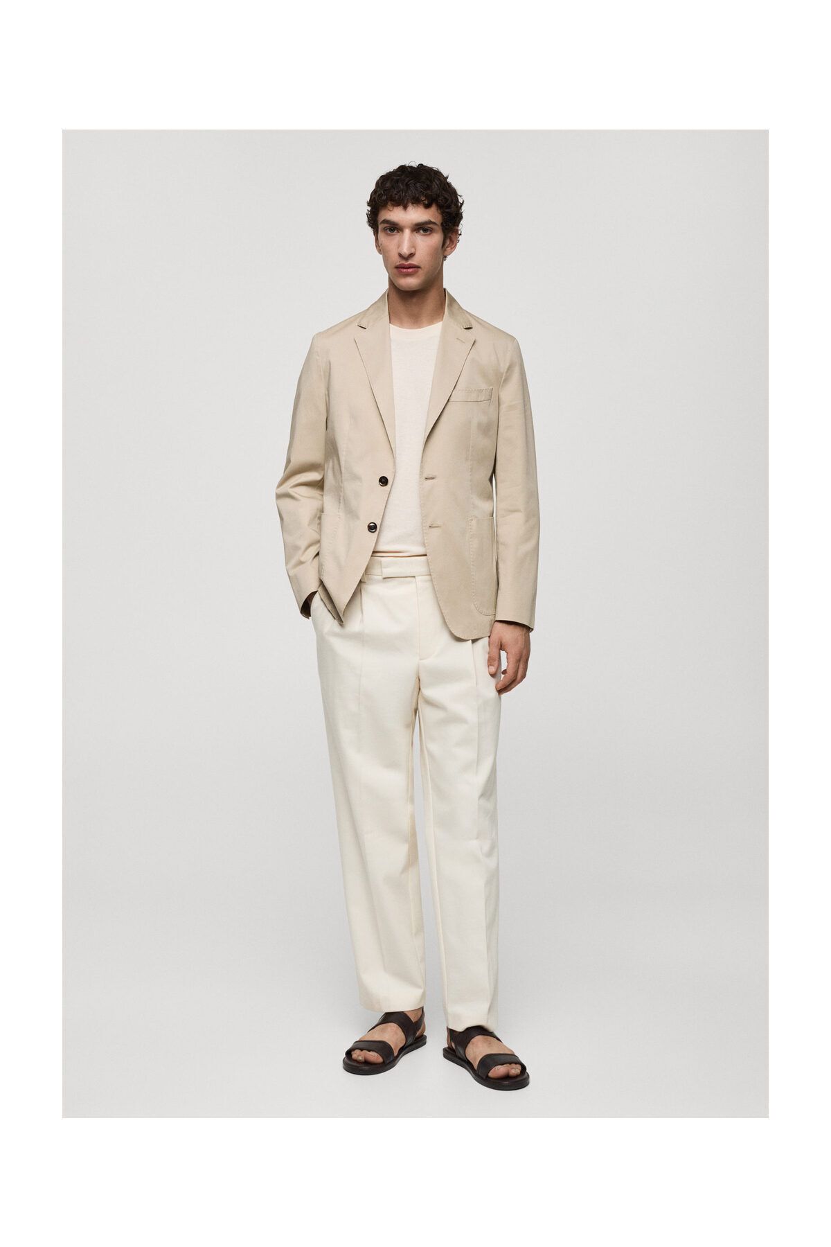 MANGO Man-Slim fit cotton blazer 8