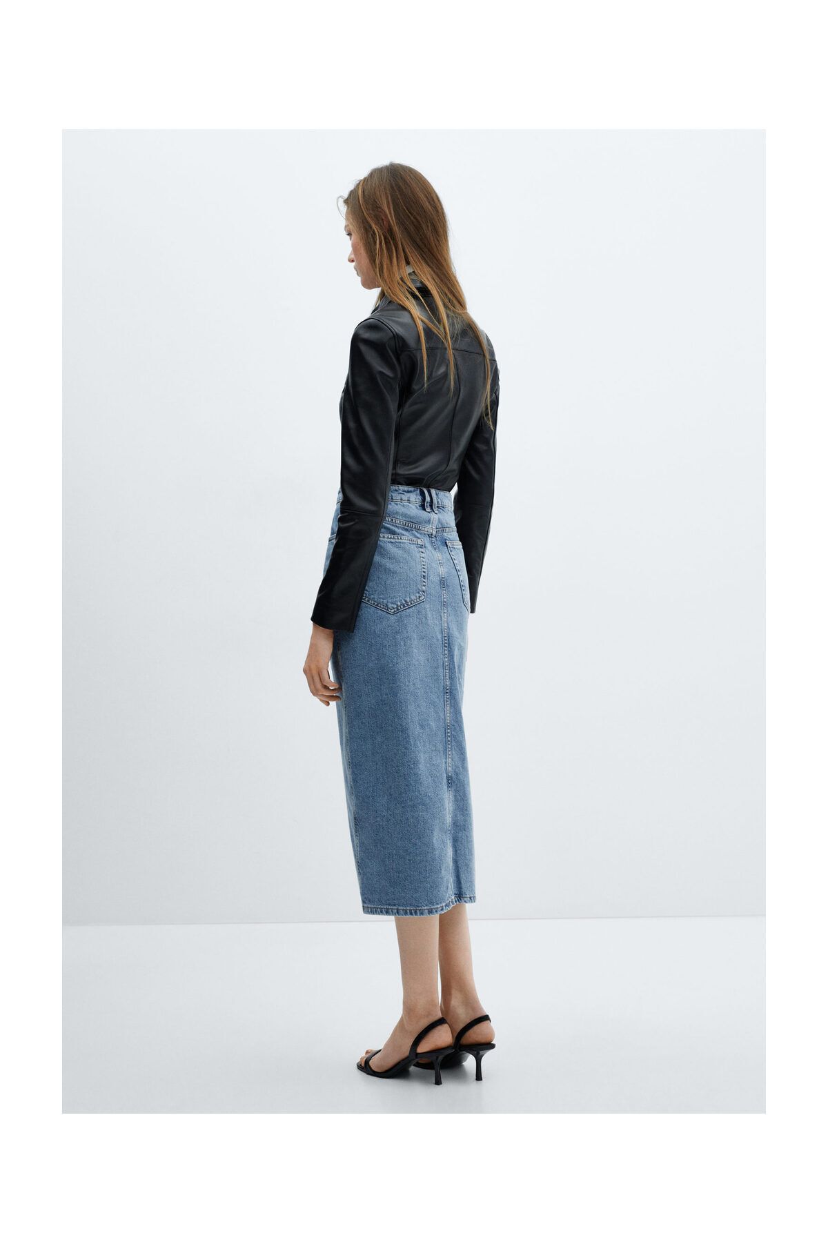 MANGO Woman-Spódnica midi z jeansu 7