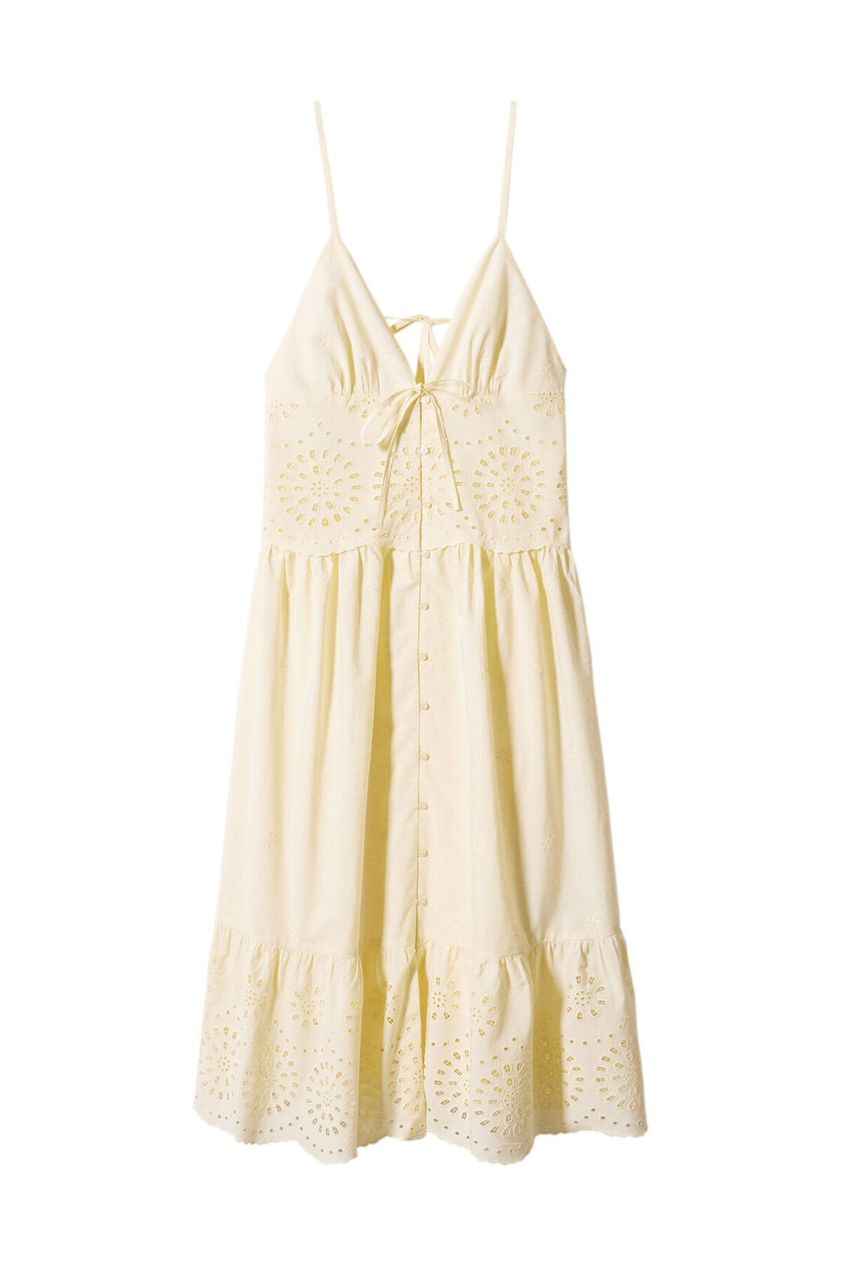 Openwork detail shirt dress