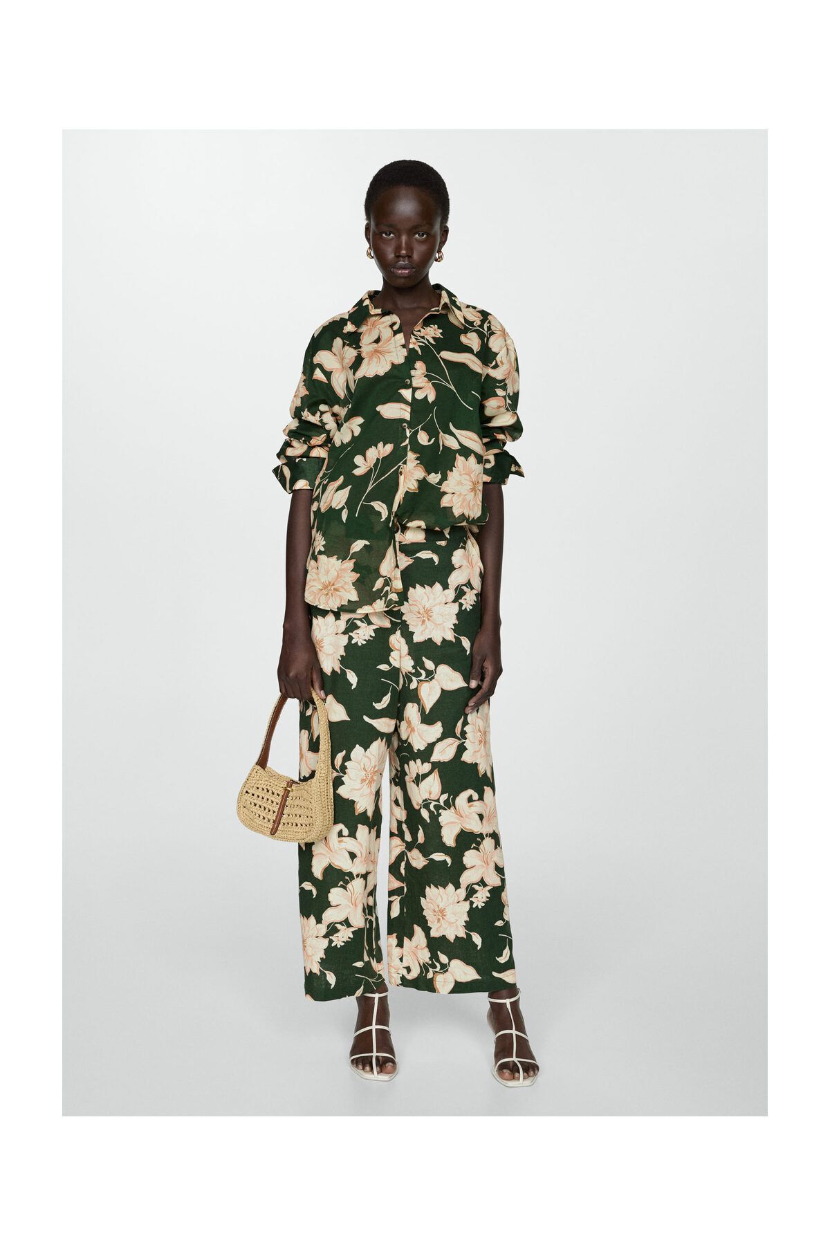 MANGO Woman-Cotton flower shirt 8