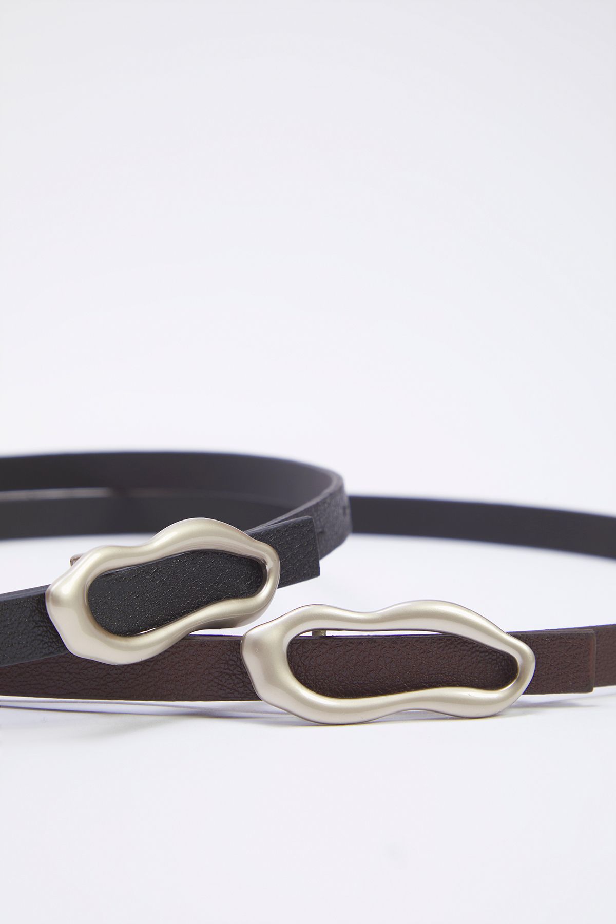 Trendyol Collection-Fekete-barna 2 csomagos bőr női öv TWOSS25KE00017 2
