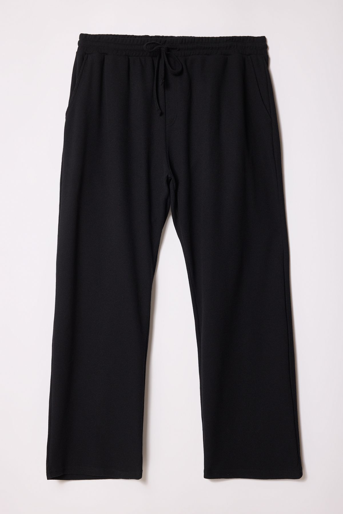 Trendyol Collection-Plus Size Black Textured Oversize Sweatpants - Tmnss25Aj00004 1