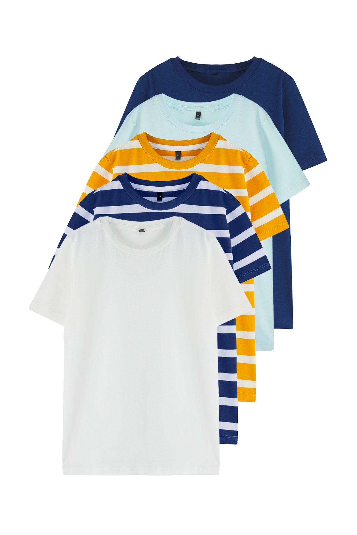 TRENDYOLKIDS Wielokolorowa koszulka z dzianiny w paski TKDSS25TS00043