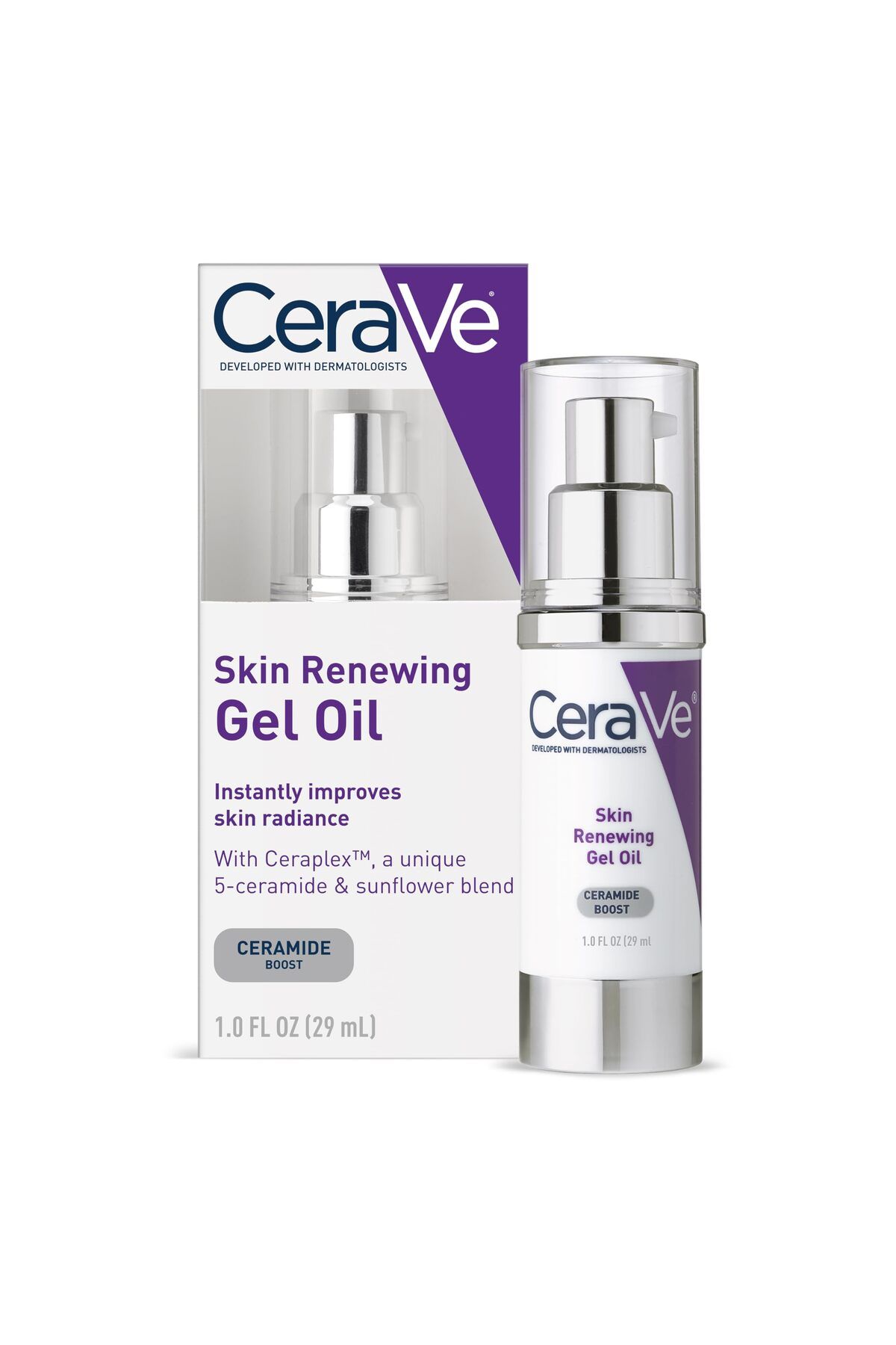 CeraVe-Skin Renewing Gel Oil with CeraPlex & Hyaluronic Acid, Non-Greasy, Fragrance-Free, 1 oz 1