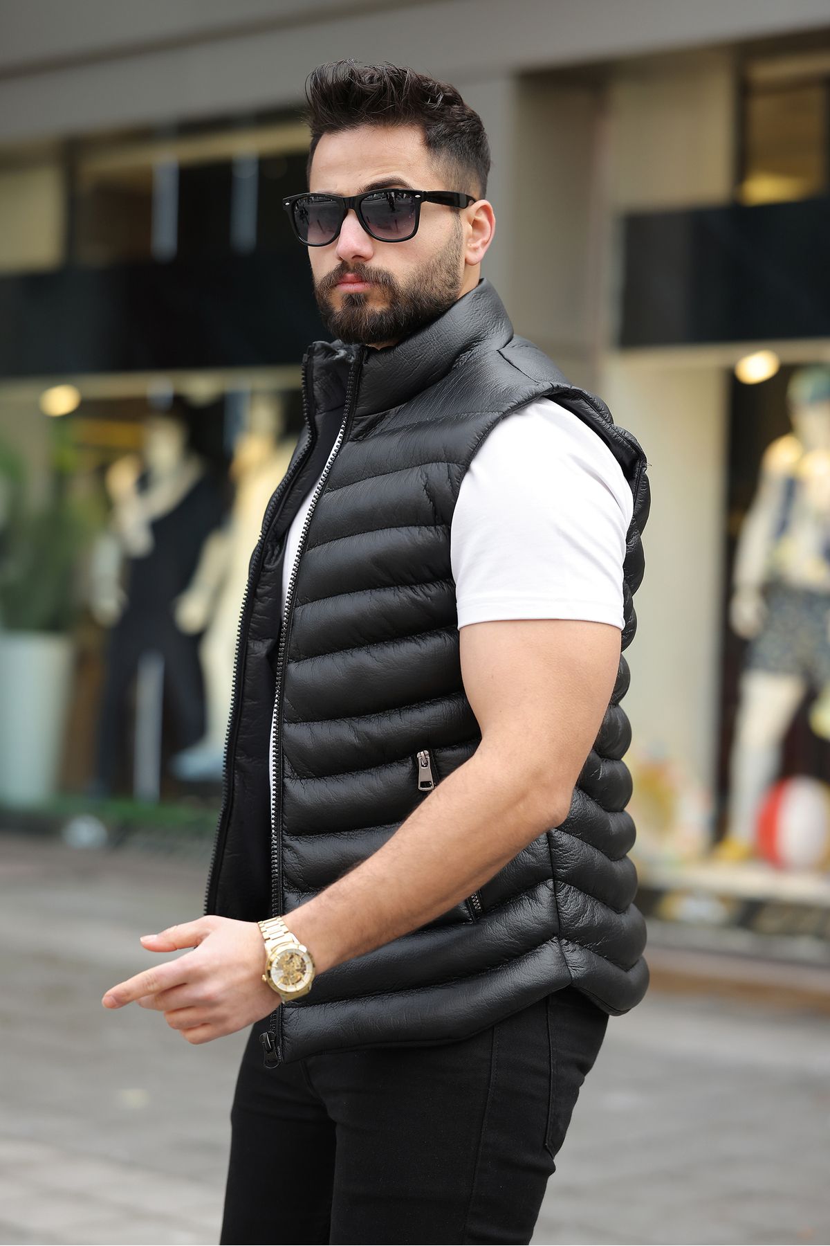 S&M CLOTHİNG-Premium Inflatable Leather Vest 3