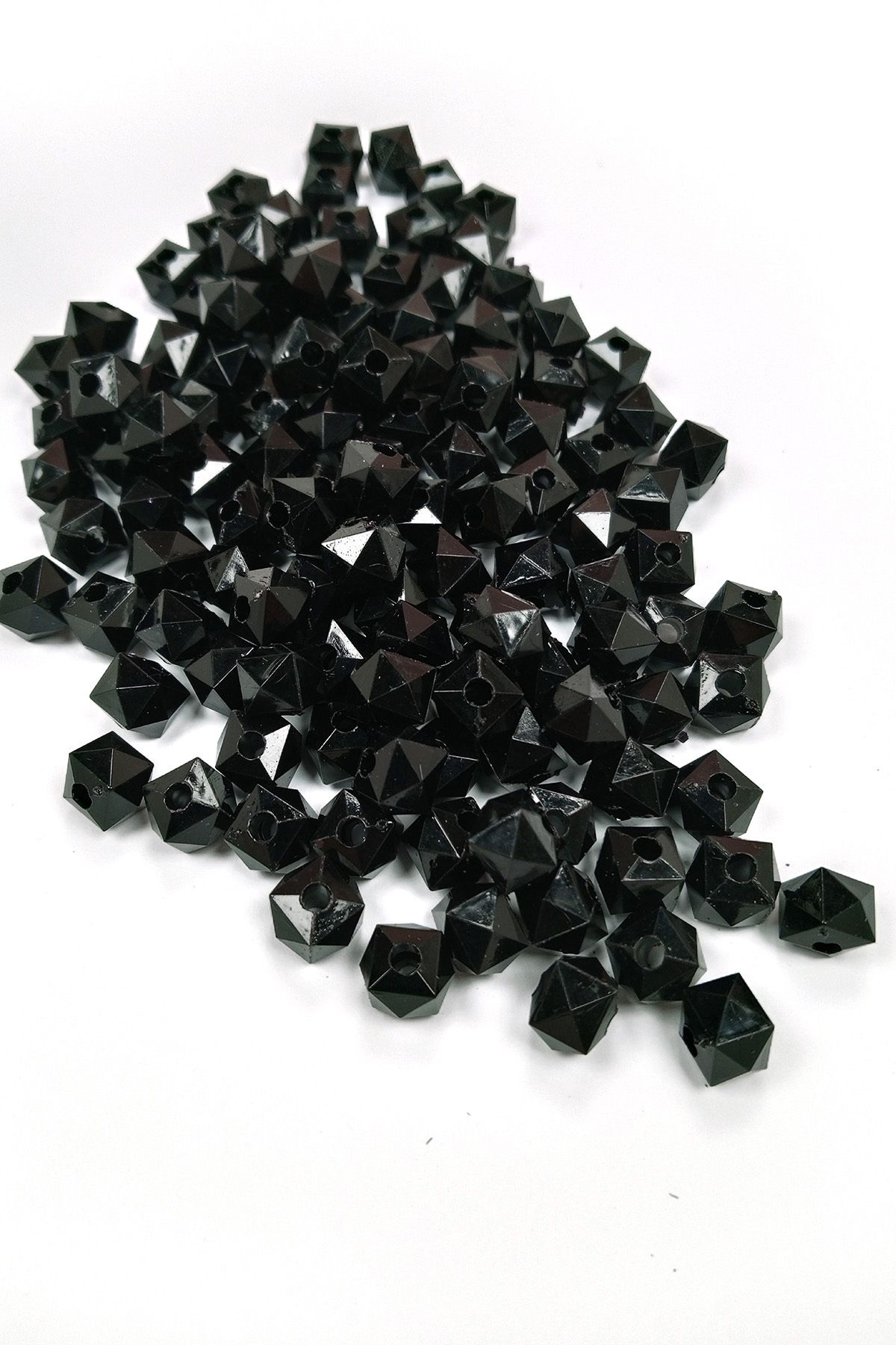 karadağsb Küp Boncuk İçten Boncuklu Bileklik Çanta Boncuğu 10 Mm 50 Gr Siyah - Bnc457