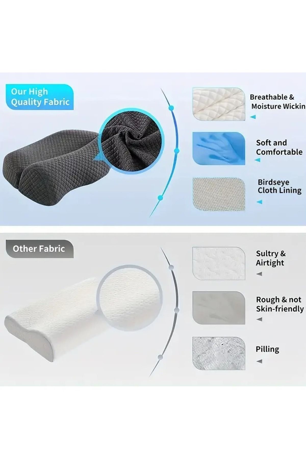 MEMORY-Adjustable memory foam pillow designed to comfort the neck&back vertebrae for safe and healthy sleep 7