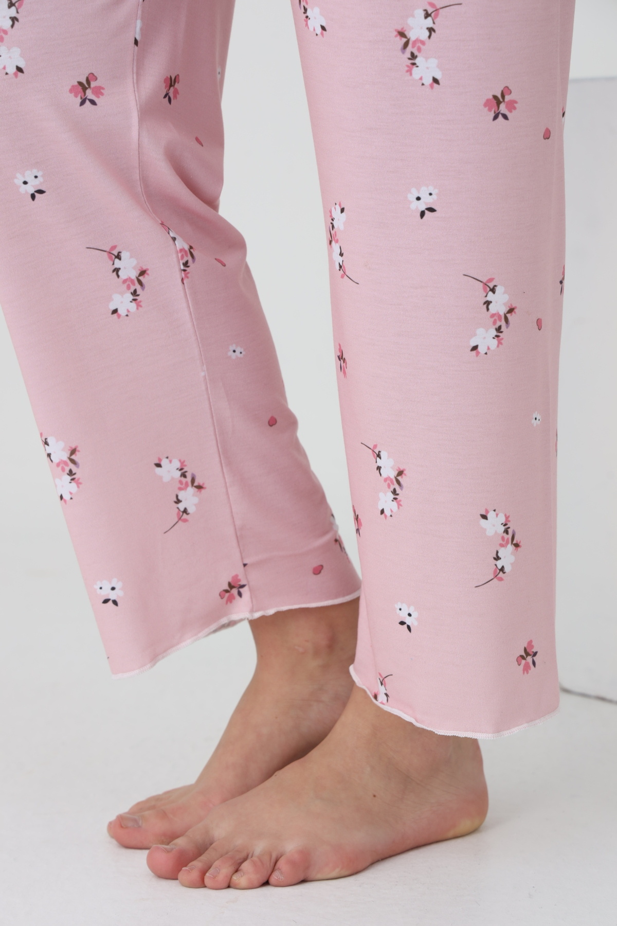 Miss Dünya Lissa Kısa Kol Ayarlanabilir Lastik Bel Detaylı Baskılı Hamile ve Lohusa Pijama Takımı fotoğrafı 7 (önizleme)