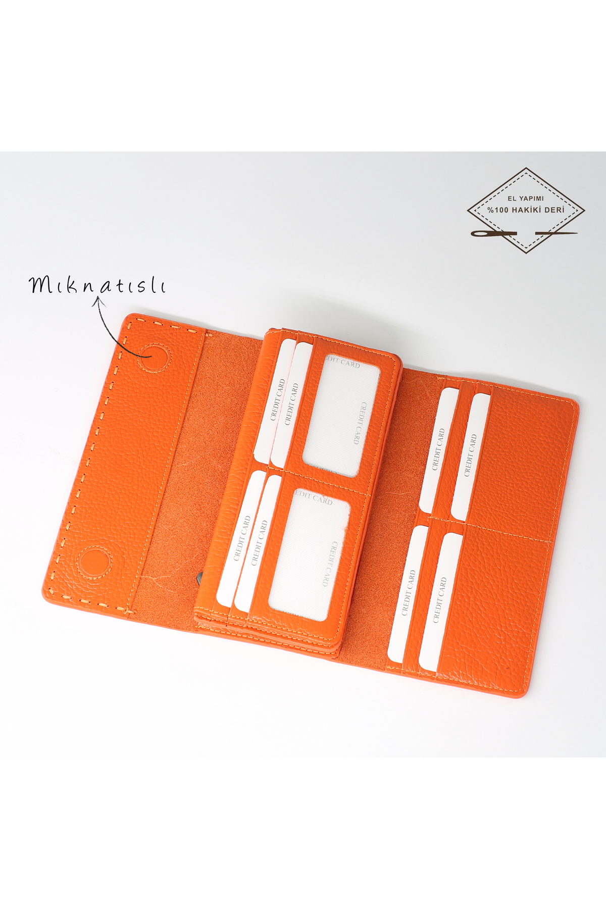 Women's Oversized Wallet with Genuine Leather Magnet