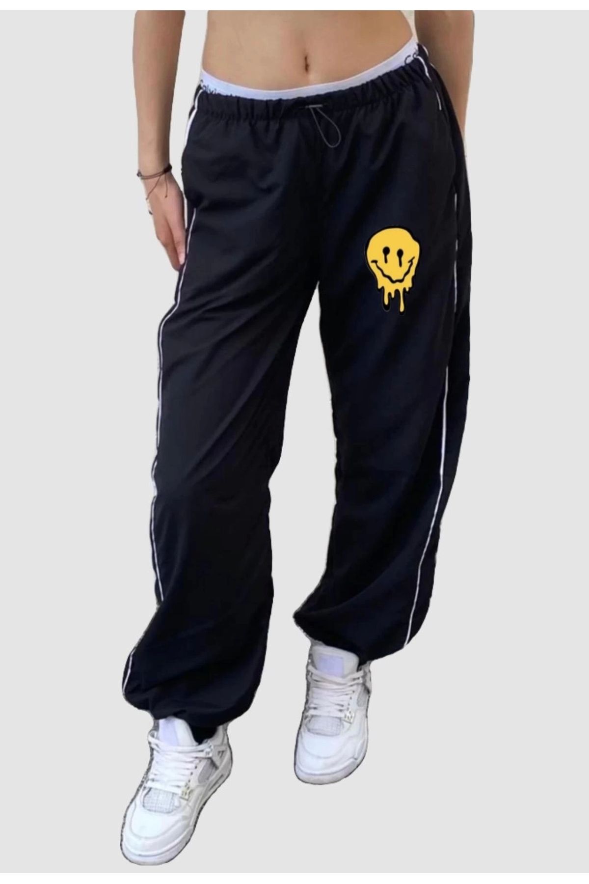 1blood Parașuta Neagră Cu Talie Elastică, Picior Și Talie Largi, La Sosiri Noi Unisex - XL