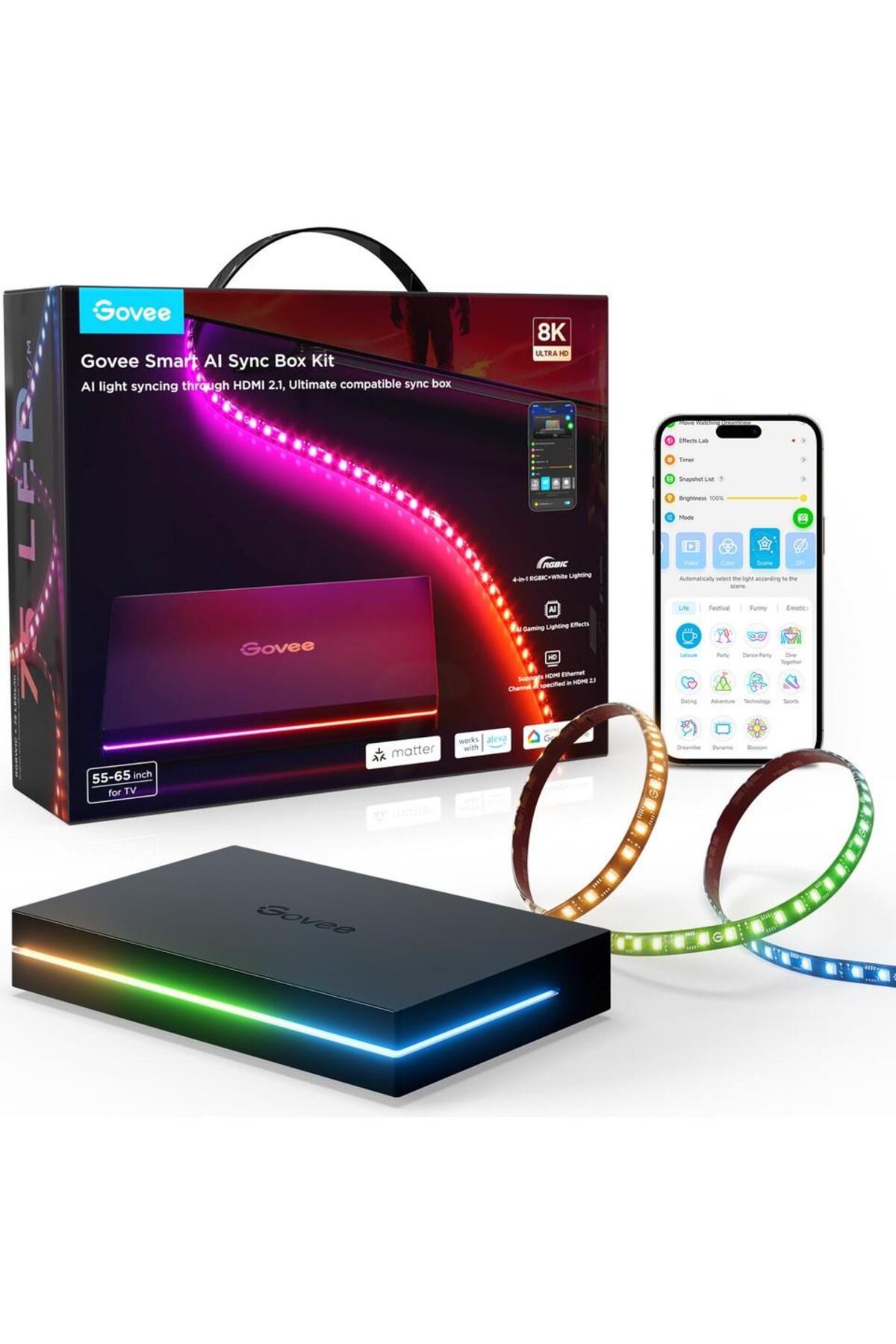 Genel Markalar AI Sync Box 2 55-65 Inc TV Arkası LED Ambiyans