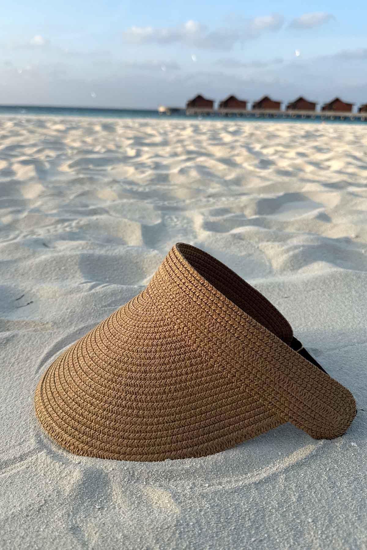Ka Hijab-Adjustable Straw Visor Hat, Camel Model 2
