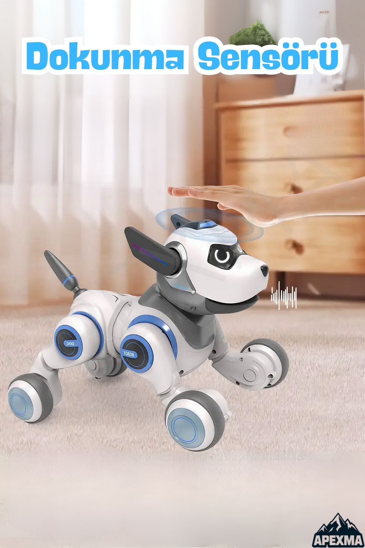 Oyuncak Uzaktan Kumandalı Şarjlı 22 Fonksiyonlu Dokunma Sensörlü Etkileşimli Akıllı Robot Köpek - 5