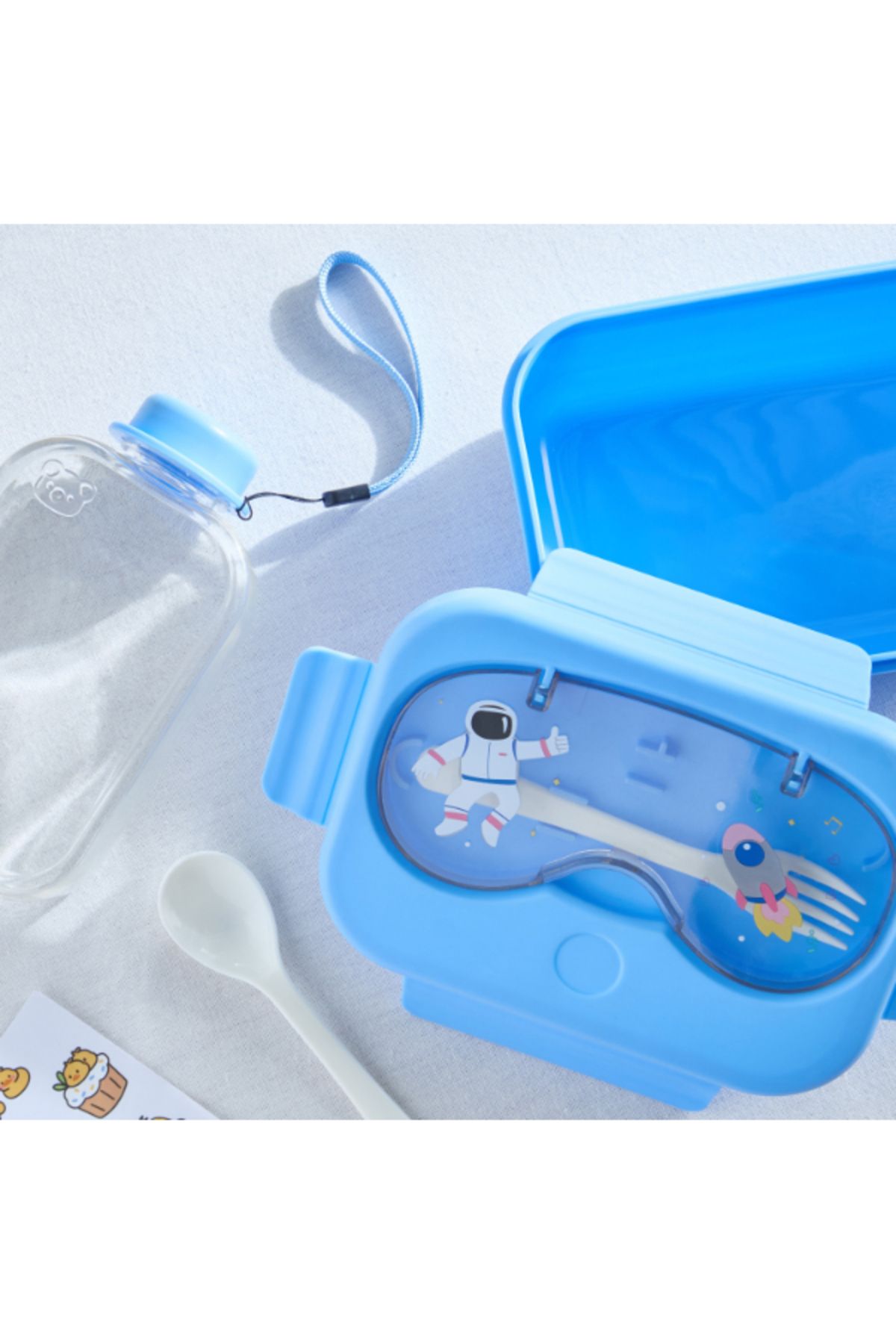 Home Box-Neo Unicorn Lunch Box and Bottle Set with Spoon and Fork 550 ml 3