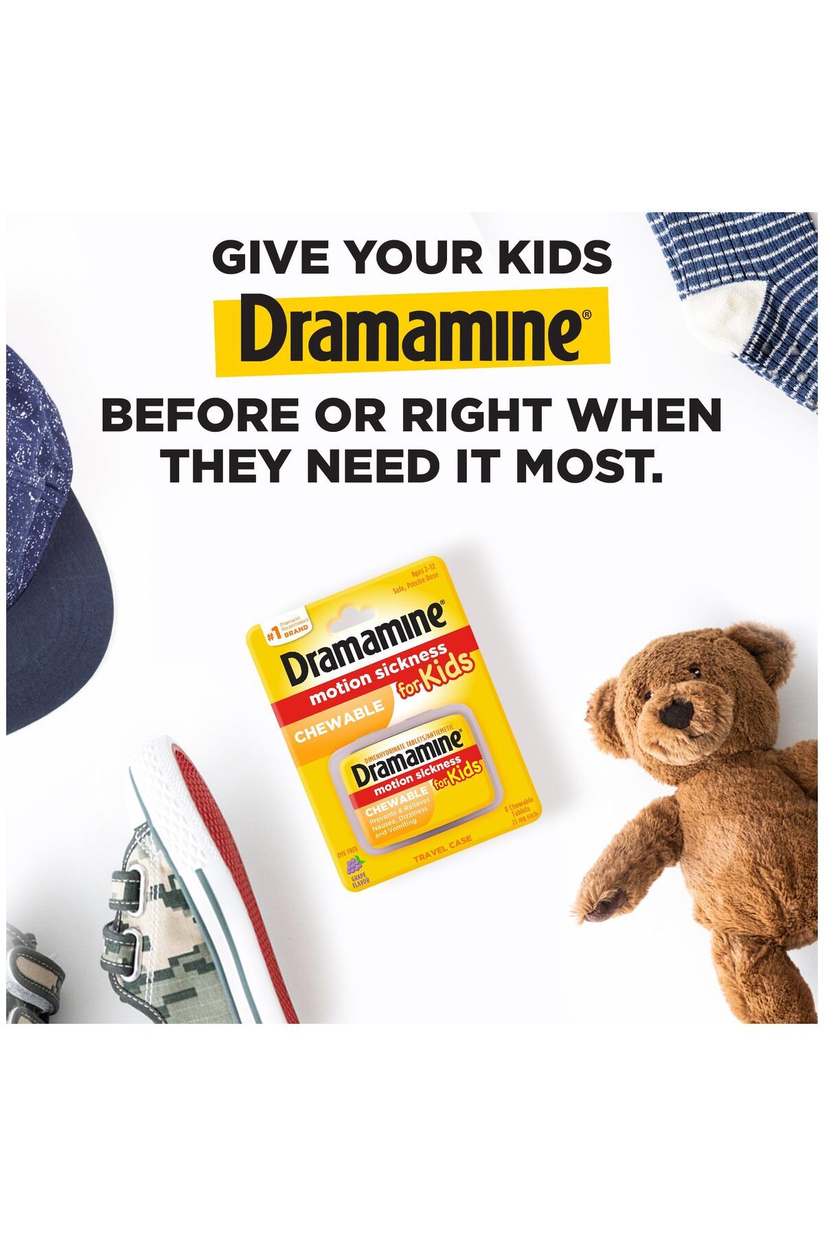 Dramamine-Kids Chewable, Motion Sickness Relief, Grape Flavor, 8 Count 3