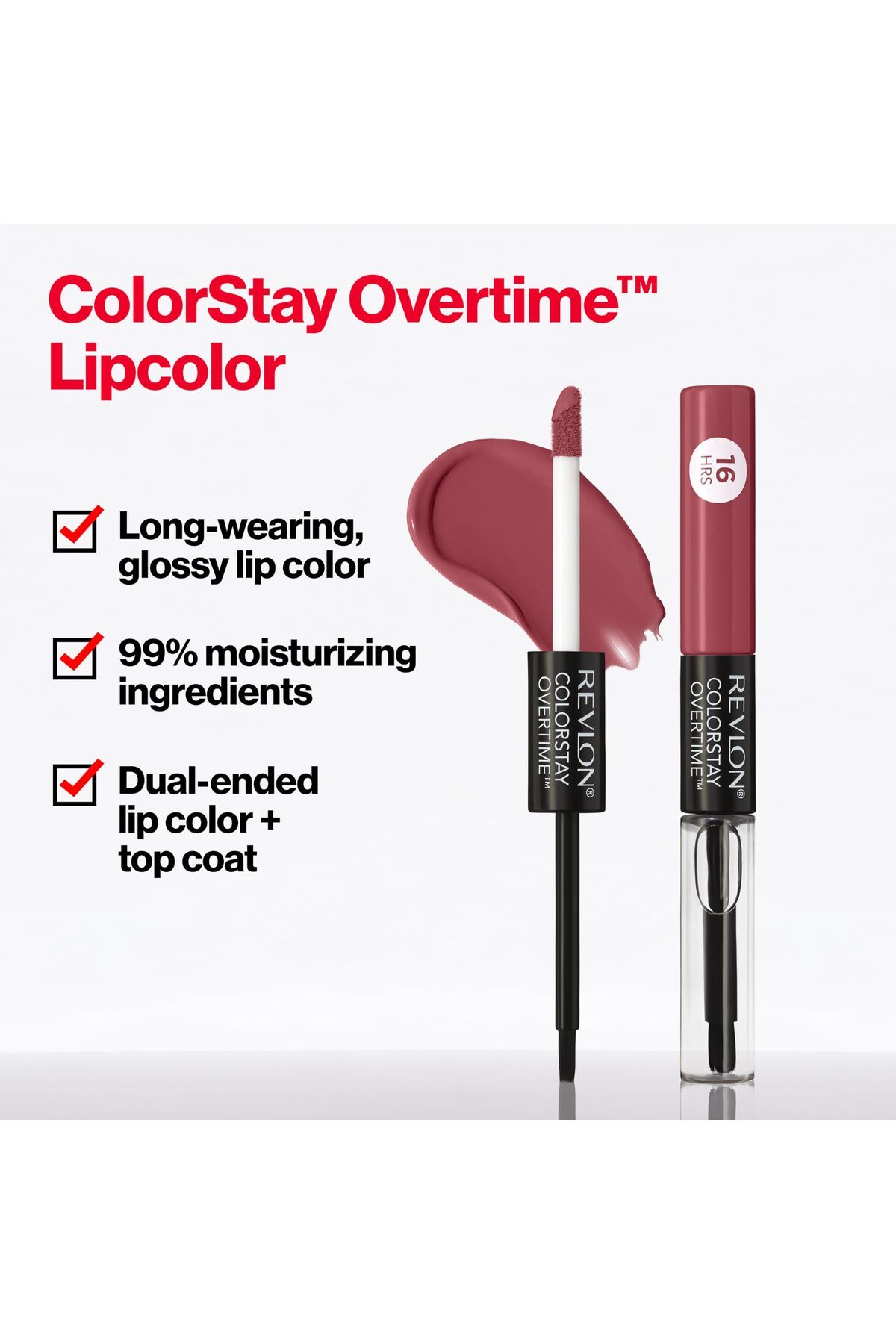Revlon-Liquid Lipstick & Gloss, ColorStay Overtime, Dual Ended, 005 Infinite Raspberry, 0.07 Fl Oz 5