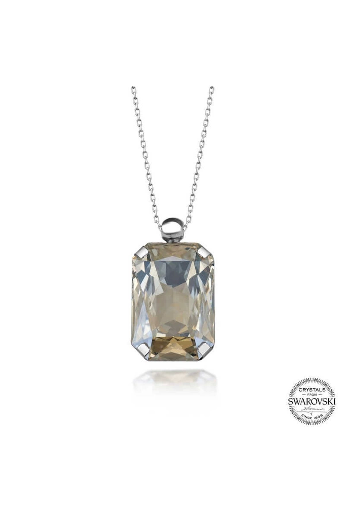 Gumush Crystal Taşlı Gümüş Kadın Kolye