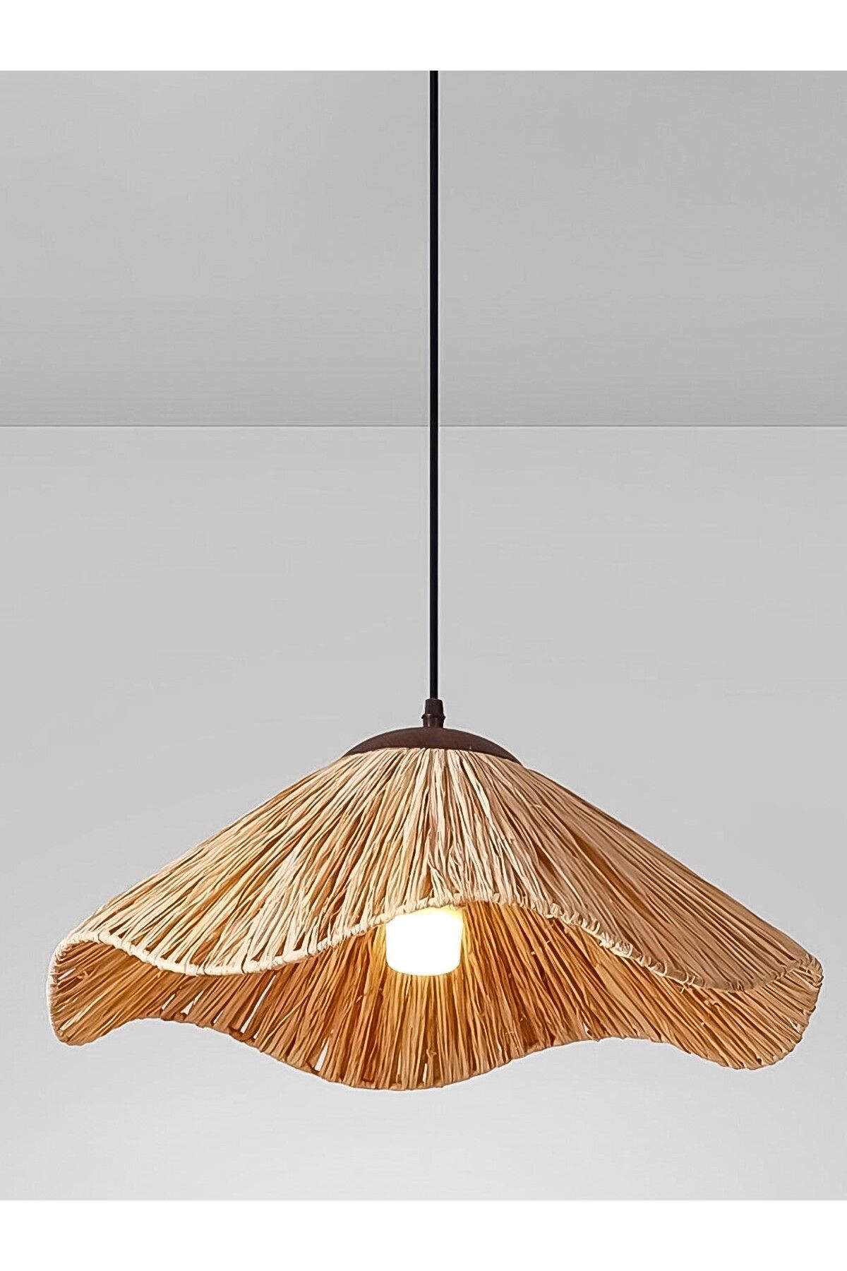 NYLife-Special Design Curved Paper Raffia Bohemian Rustic Scandinavian Style Chandelier 1
