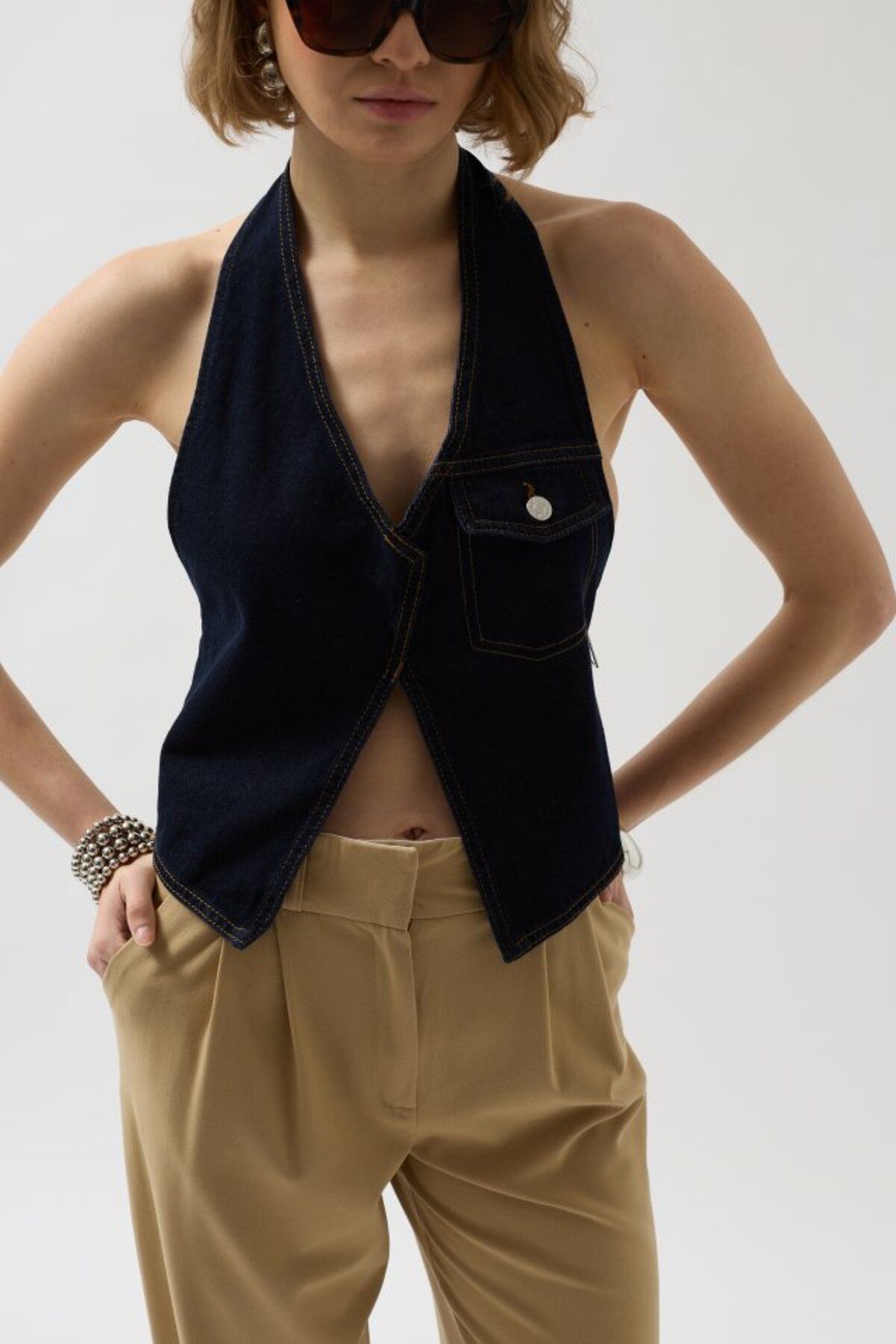 SoSoStyle-Asymmetrical Denim Vest 3