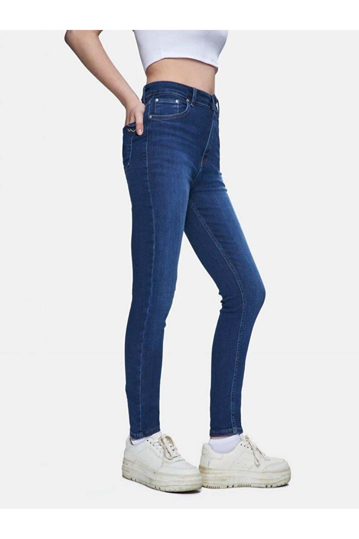 Ltb  Marcella X Mırıelle Dar Paça Yüksek Bel Jean Pantolon 009515601592055725 - Görsel 4