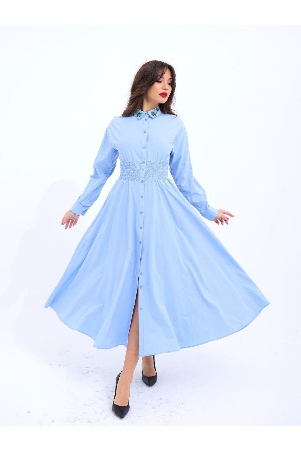 Simala-6849 Model Blue Dress 5