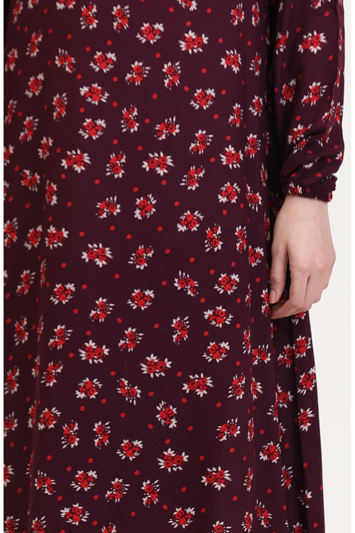 sefamerve-Gemustertes Viskosekleid 0007-03 Pflaume 4