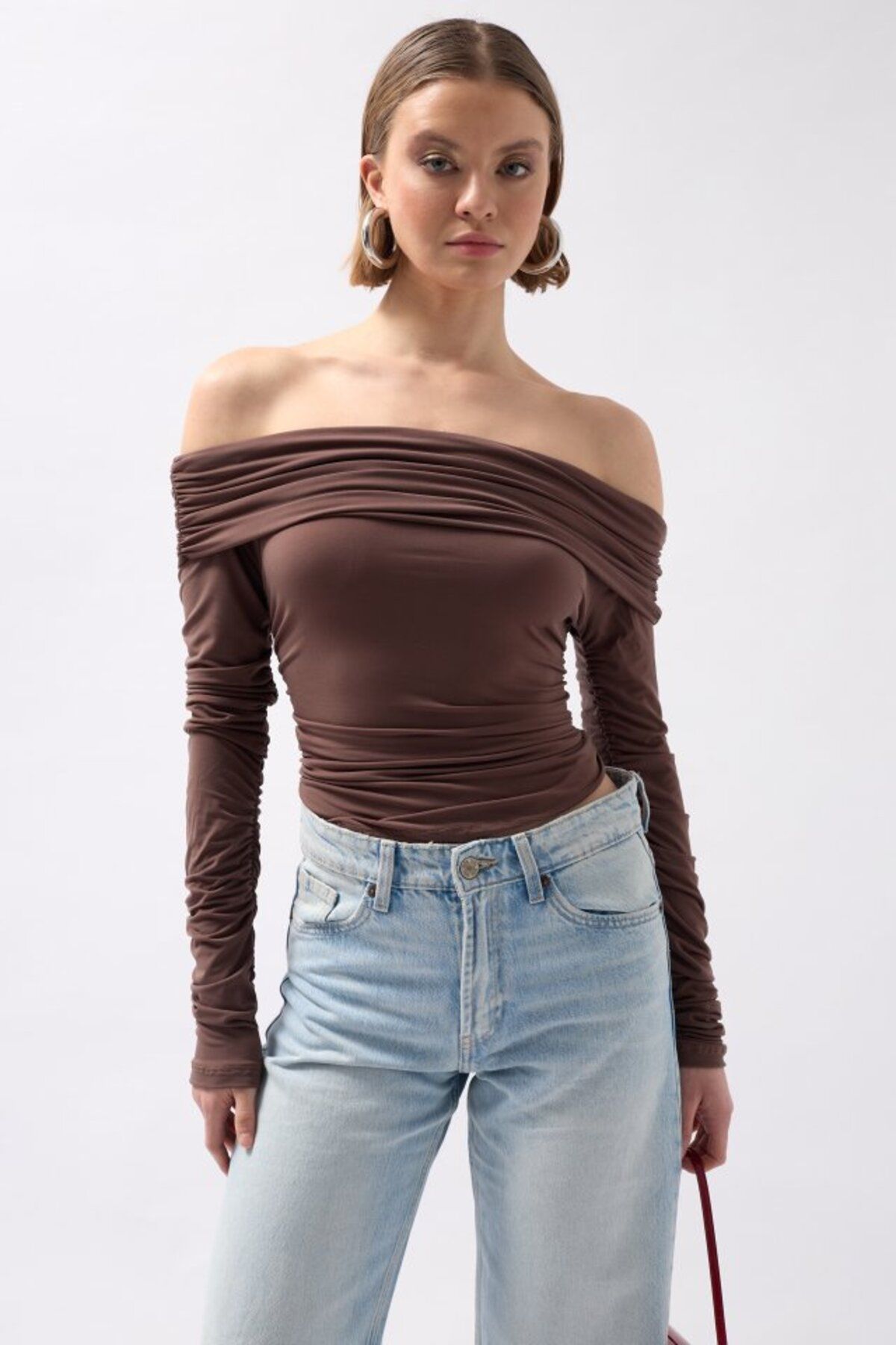MHT STORE Omuz Dekolte Straplez Bluz