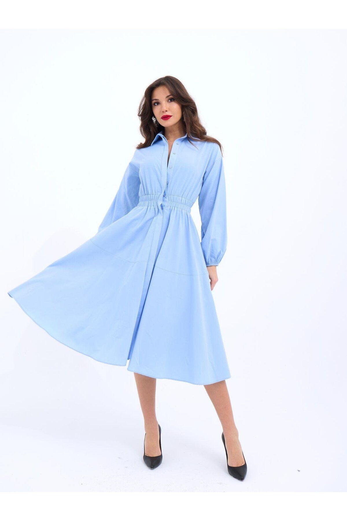 Deridün Yıldız Shoes 6813 ELBİSE-MAVİ