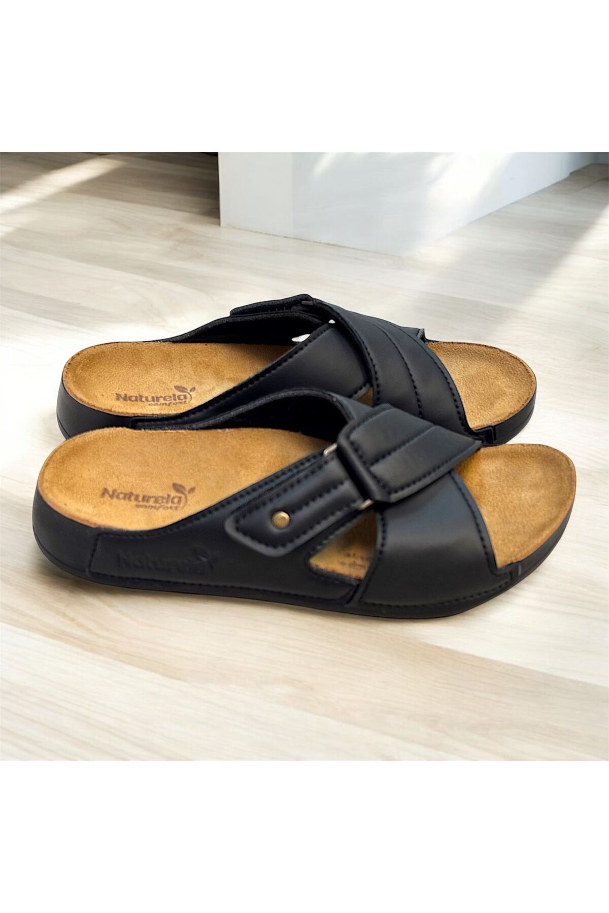KAFKASLAR AYAKKABI-Kafkaslar Mother Slippers with Full Orthopedic Interior Leather Velcro 3