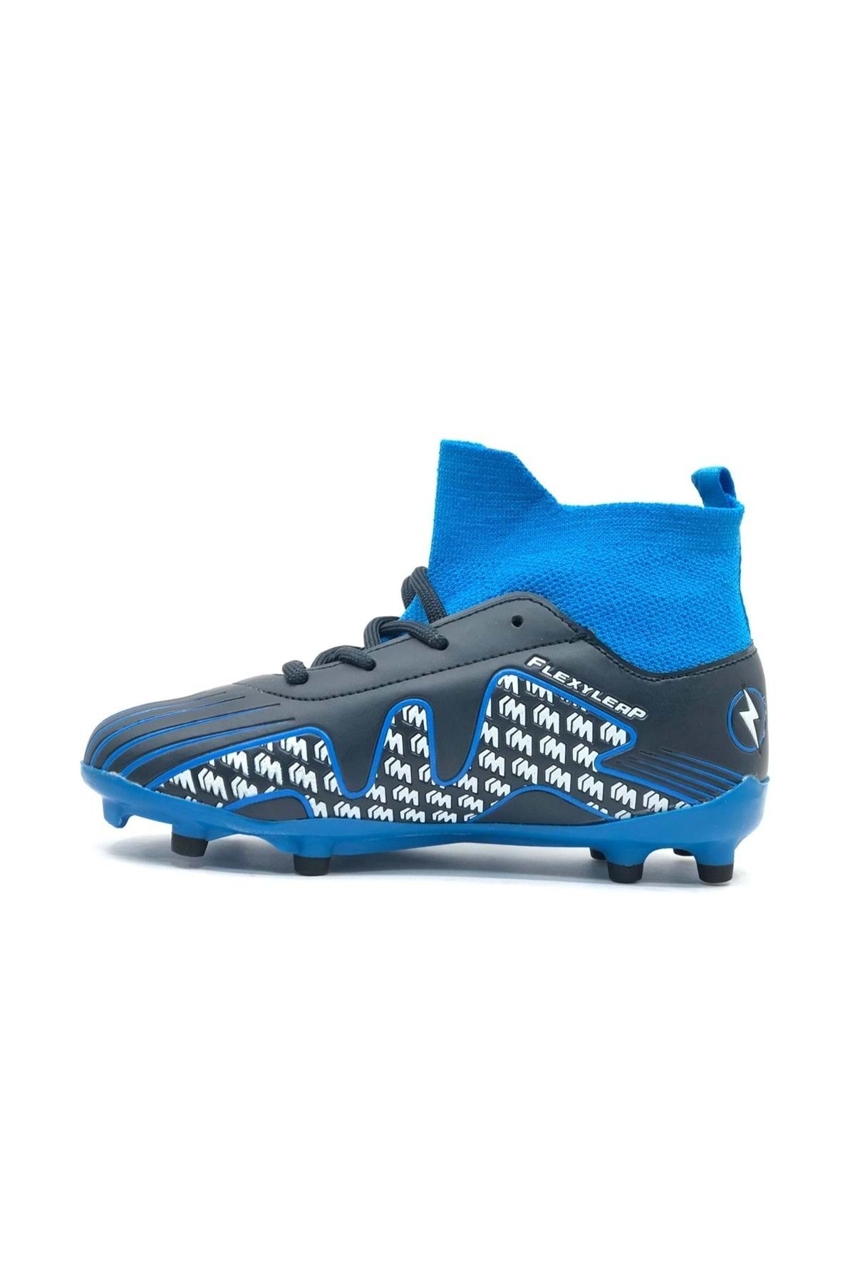 Kocamanlar Ayakkabı-Children's Football Shoes with Blue Cool Neymar Socks 4