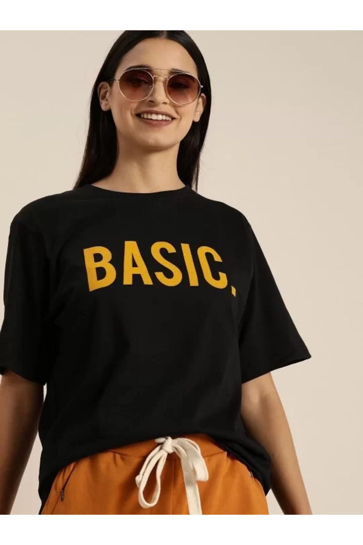 SA Alişveriş Dünyam Baskılı Kadın T-shirt - Siyah