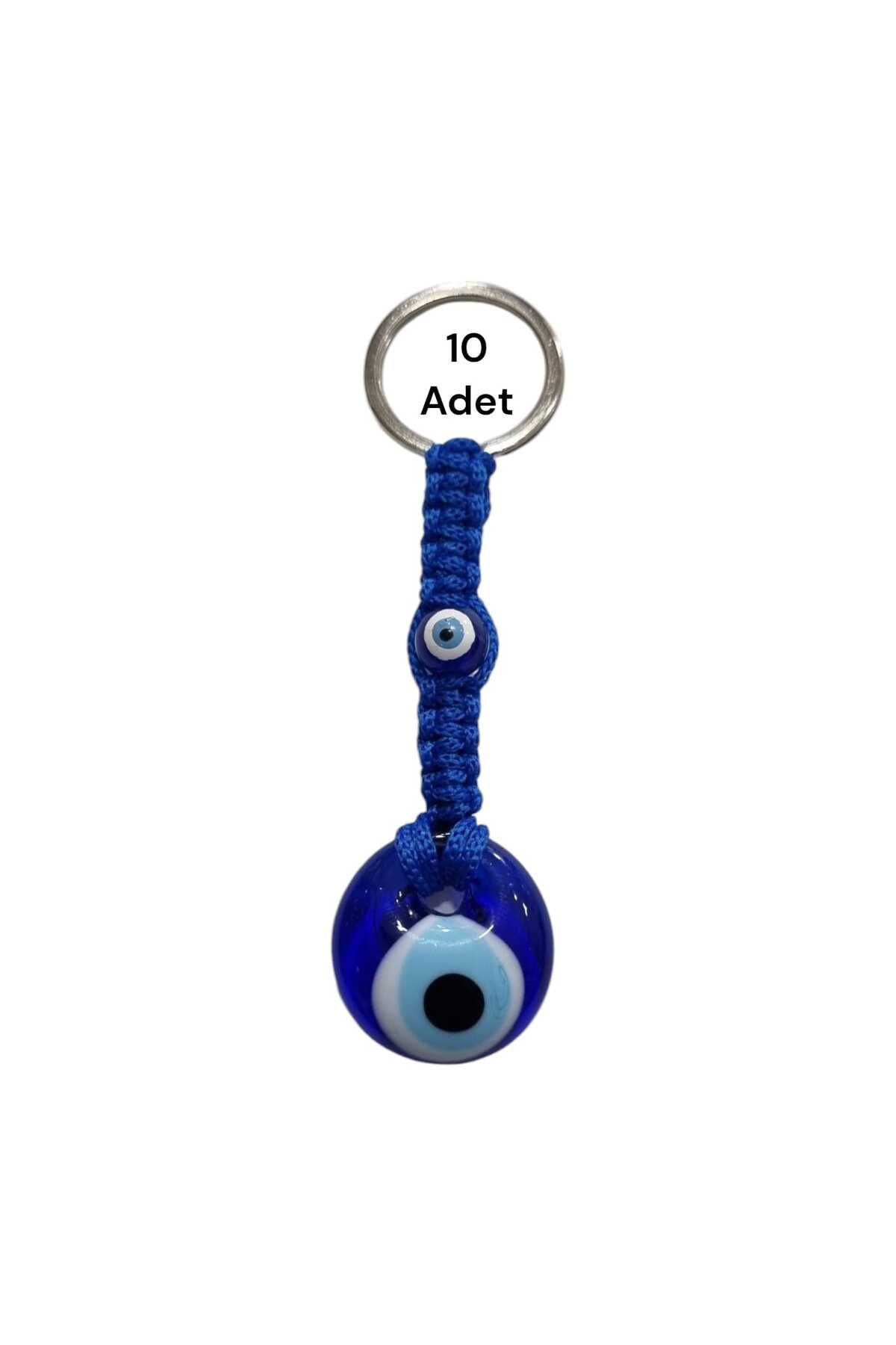 erdoğan hobi-Keyring 10 Pcs Evil Eye Keyring Gift Keyring Distribution Ornament Knitted Glass Evil Eye Ornament 1