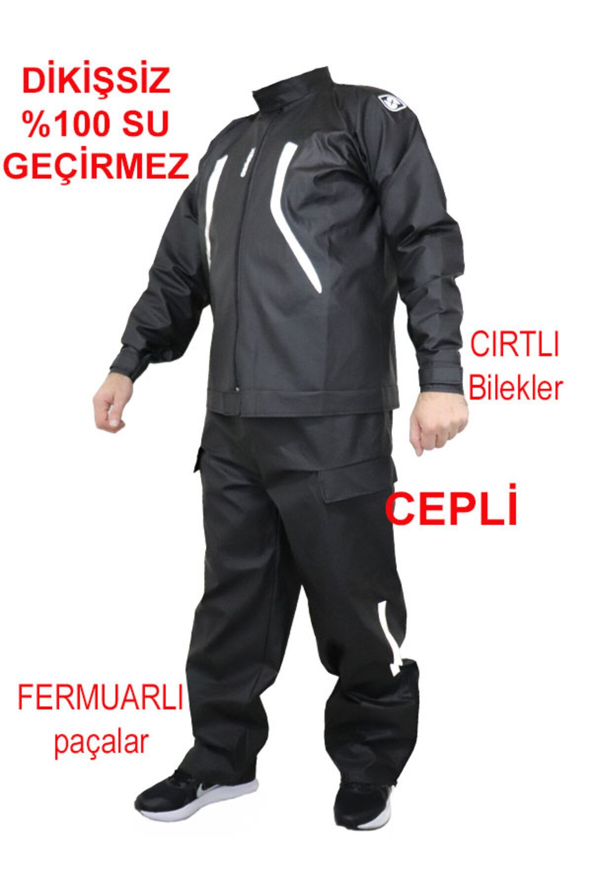 go out Motorcu Yağmurluk Tulumlu Takım Özel Tasarım Dikişsiz %100 Su Geçirmez Cepli Anka