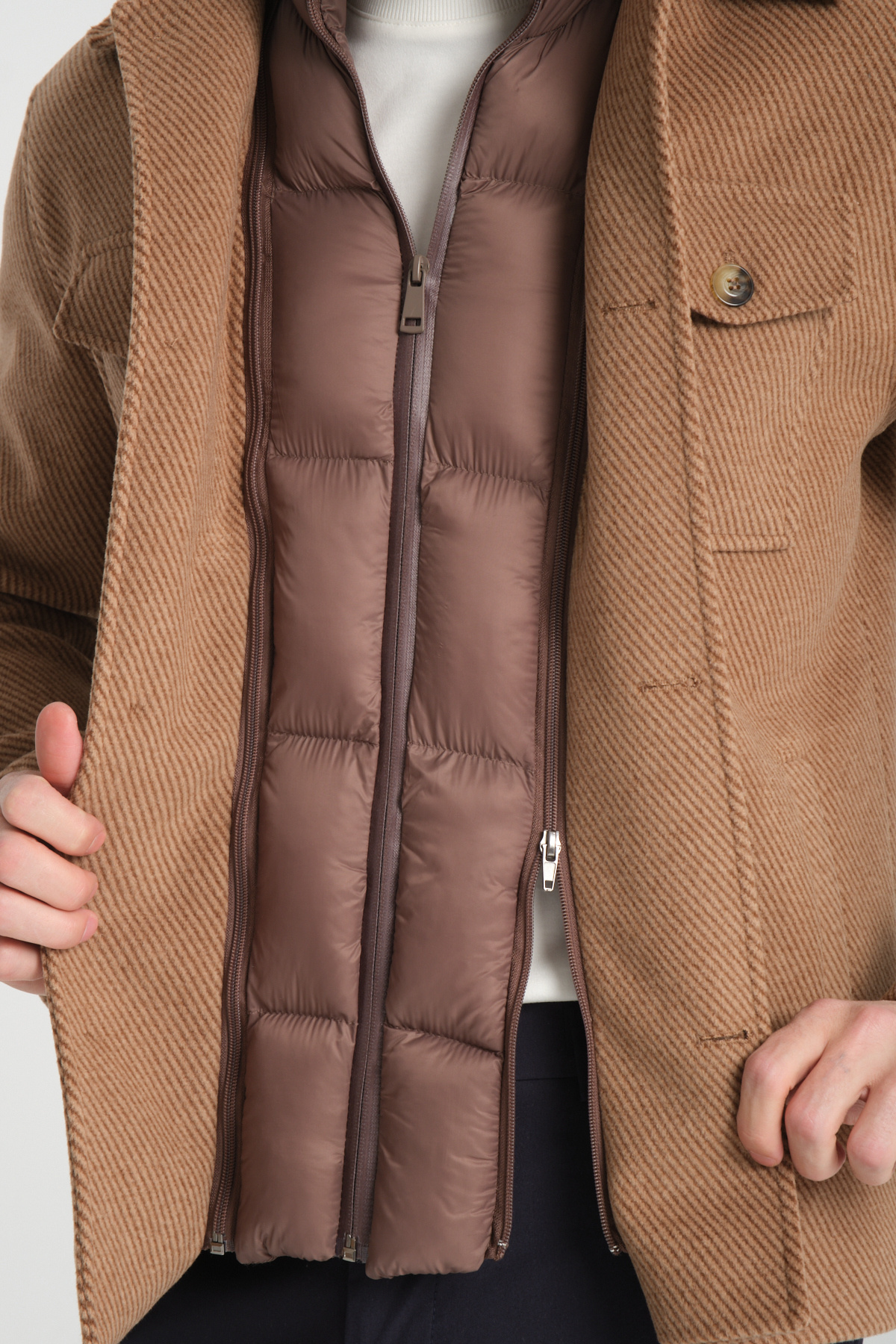 Maxi Erkek Camel Diagonel Likralı Kısa Önü Çıkmalı Kaşe-Kaban — فلزی 9995 MAXİ — تصویر 4 از 8