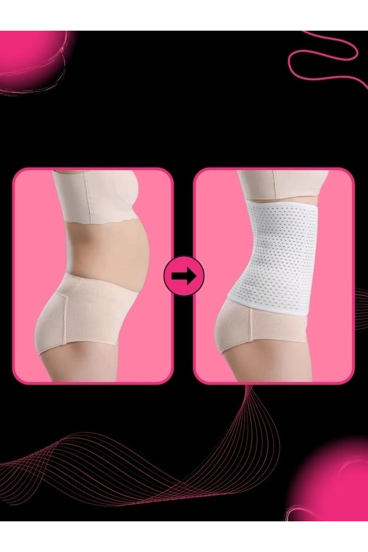 MİSTİRİK Ulyana Model Özel Tasarımlı Hamilelik Sonrası Sarkma Önleyici Latex Korse Ten Renk fotoğrafı 4 (önizleme)