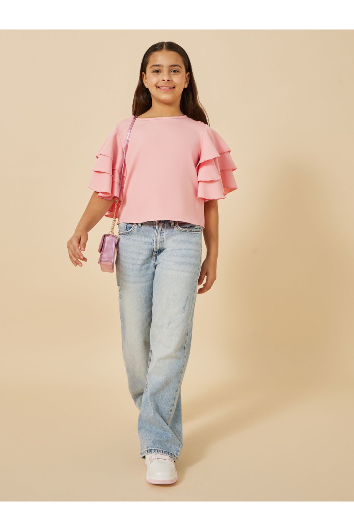 Styli-Solid Layered Short Sleeve Top 2