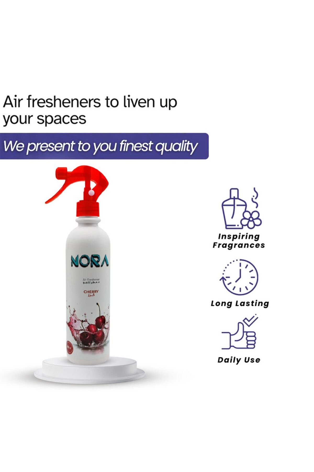 Nora-Cherry Air Freshener Spray 460ML Long-Lasting Fresh Scent for Home and Office 5