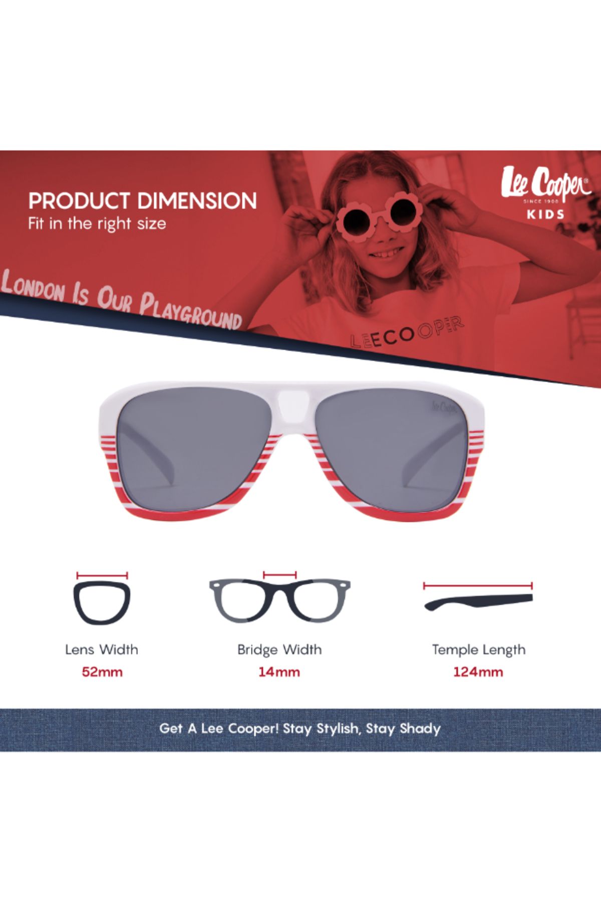 Lee Cooper-Kids Retro Polarised Sunglasses Grey Lens -  LCK108C03 8