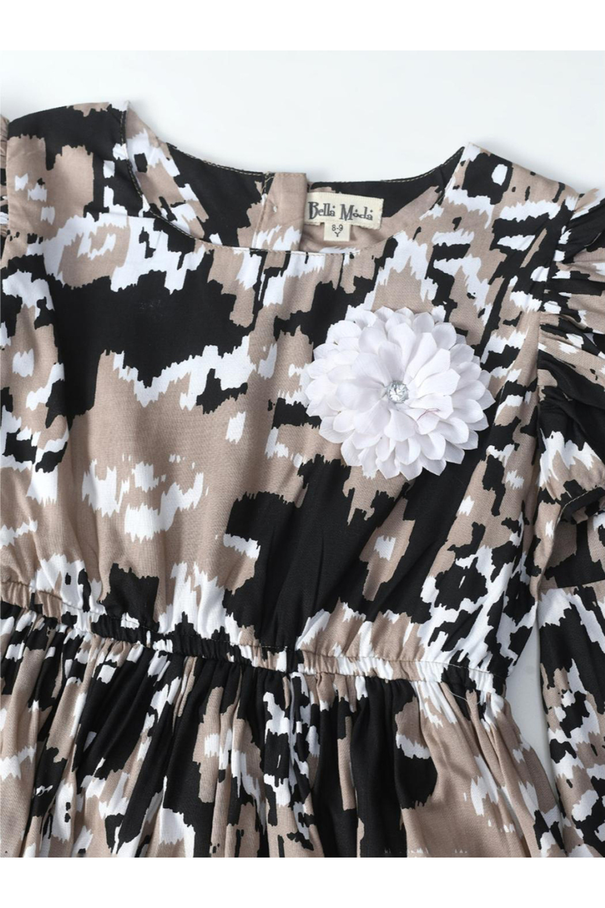 Bella Moda By Styli-فستان مزين بالزهور بطباعة كاملة وأكمام طويلة 3