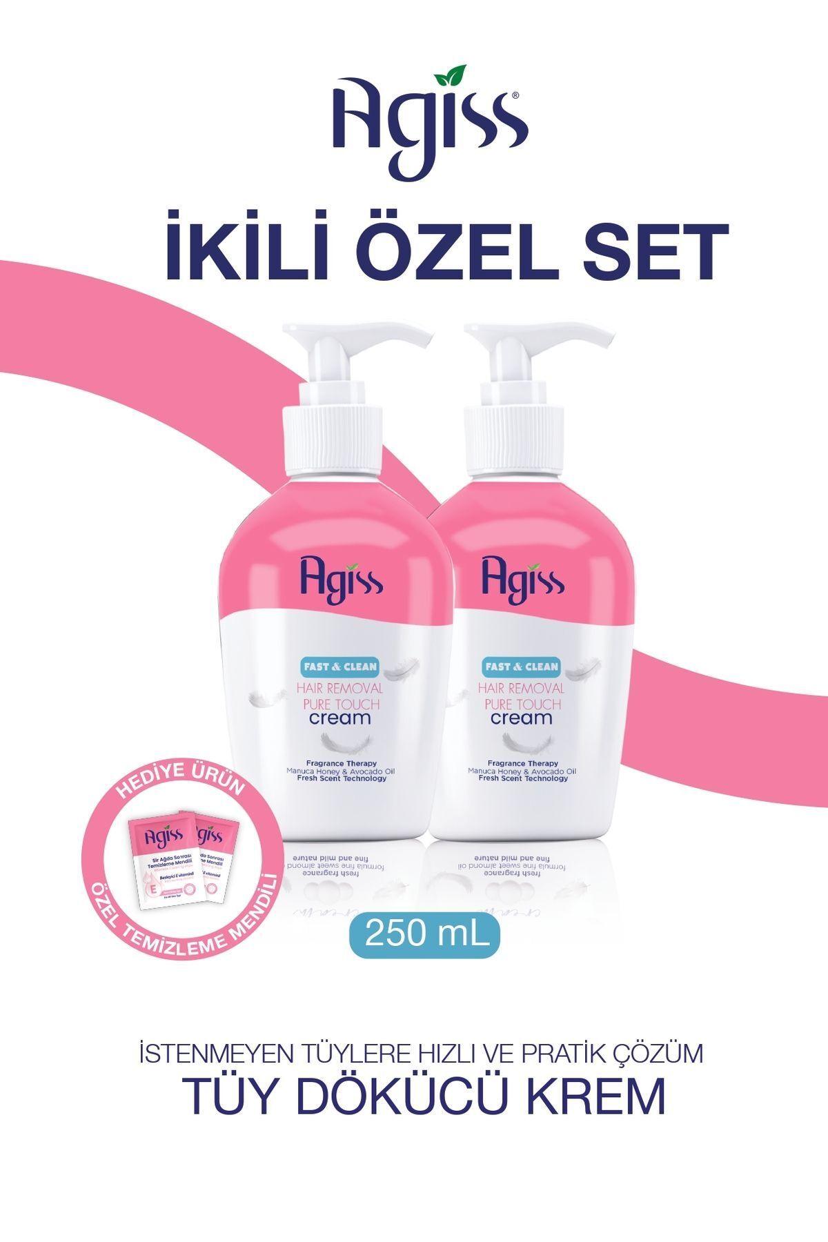 AGISS 2li Tüy Dökücü Krem 250 ml (POMPALI)