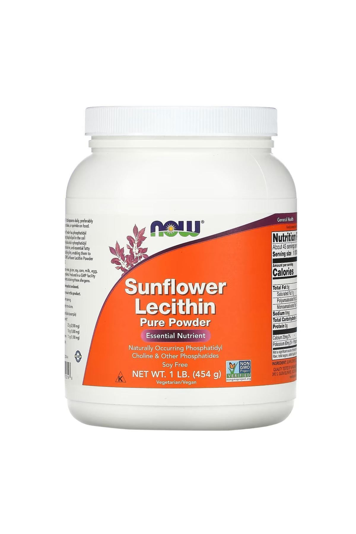 Now Foods Sunflower Lecithin Pure Powder 454gr - usa menş.