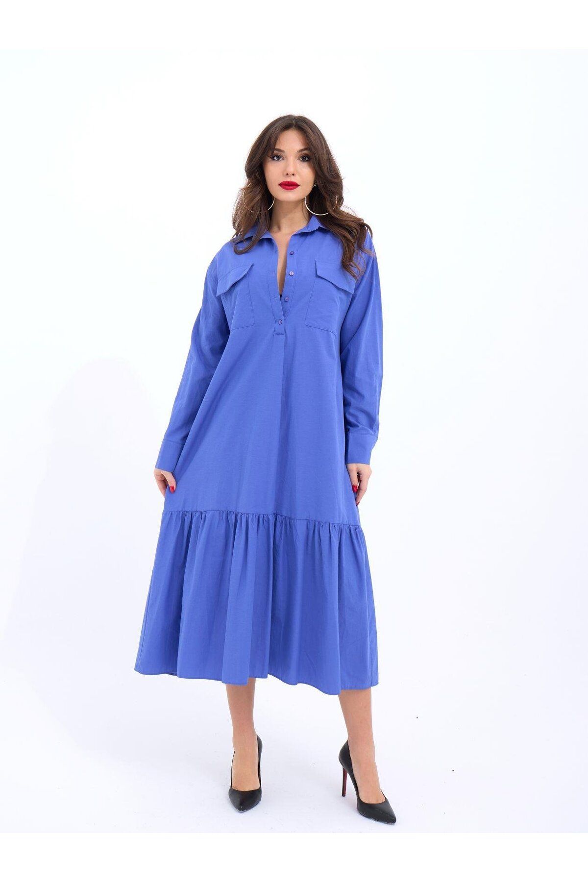 Kıvanç Moda 5855 ELBİSE-MOR