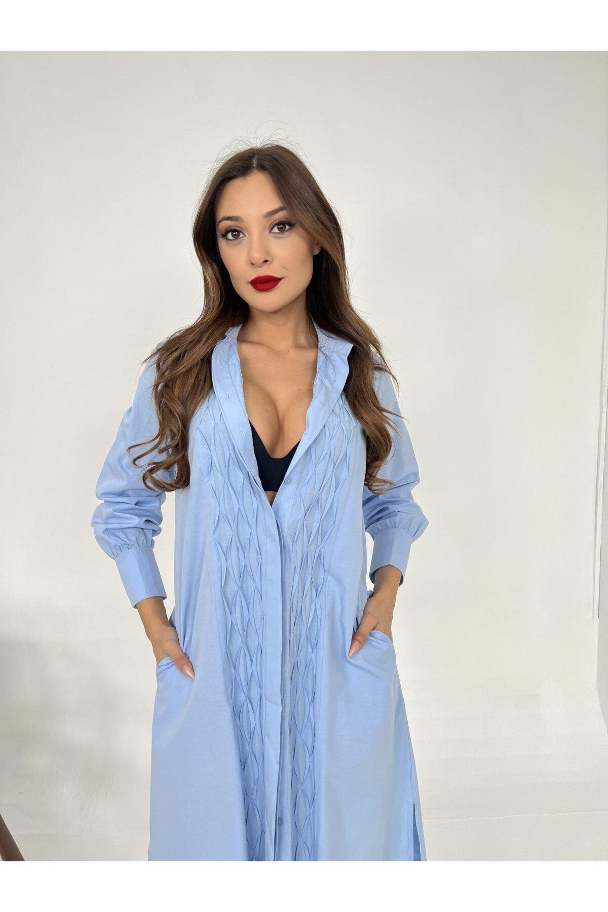 Deridün Yıldız Shoes 6215 ELBİSE-MAVİ