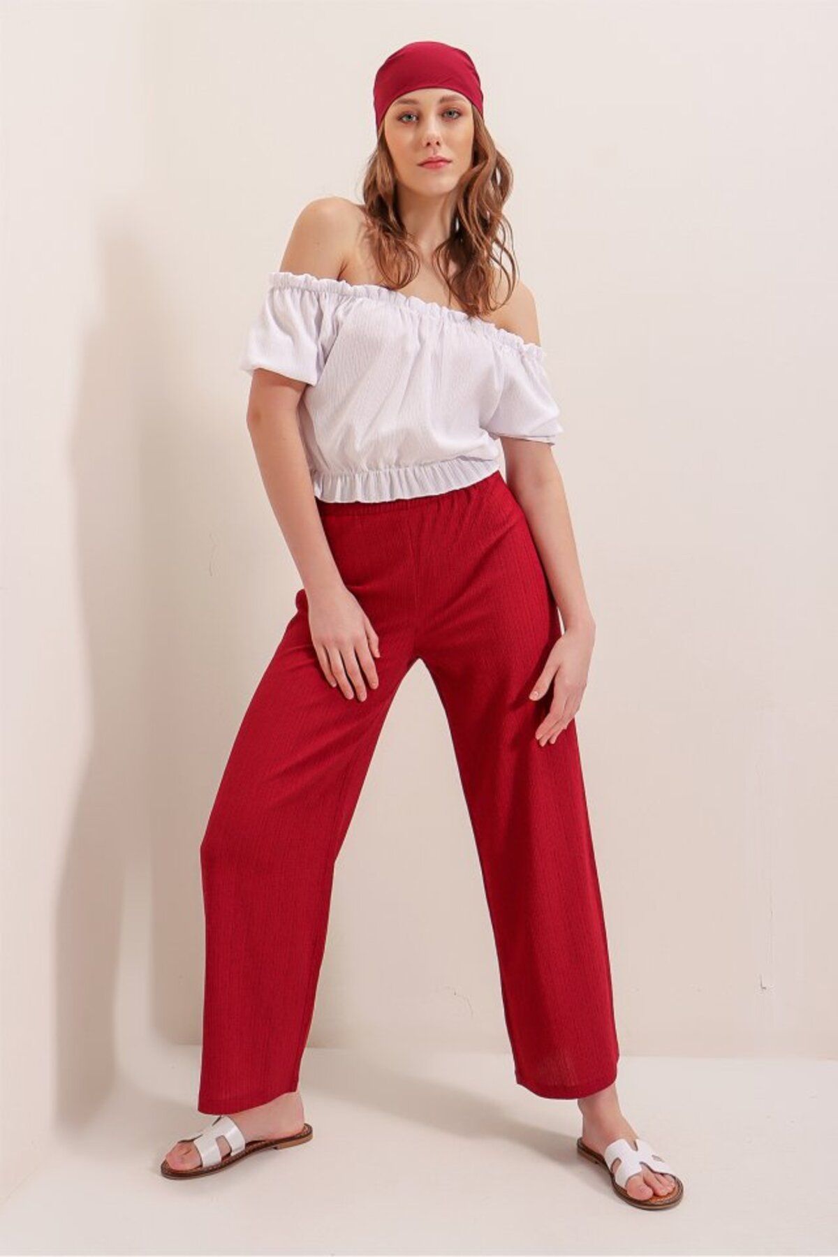 novafems 6543 Örme Pantolon - Kırmızı