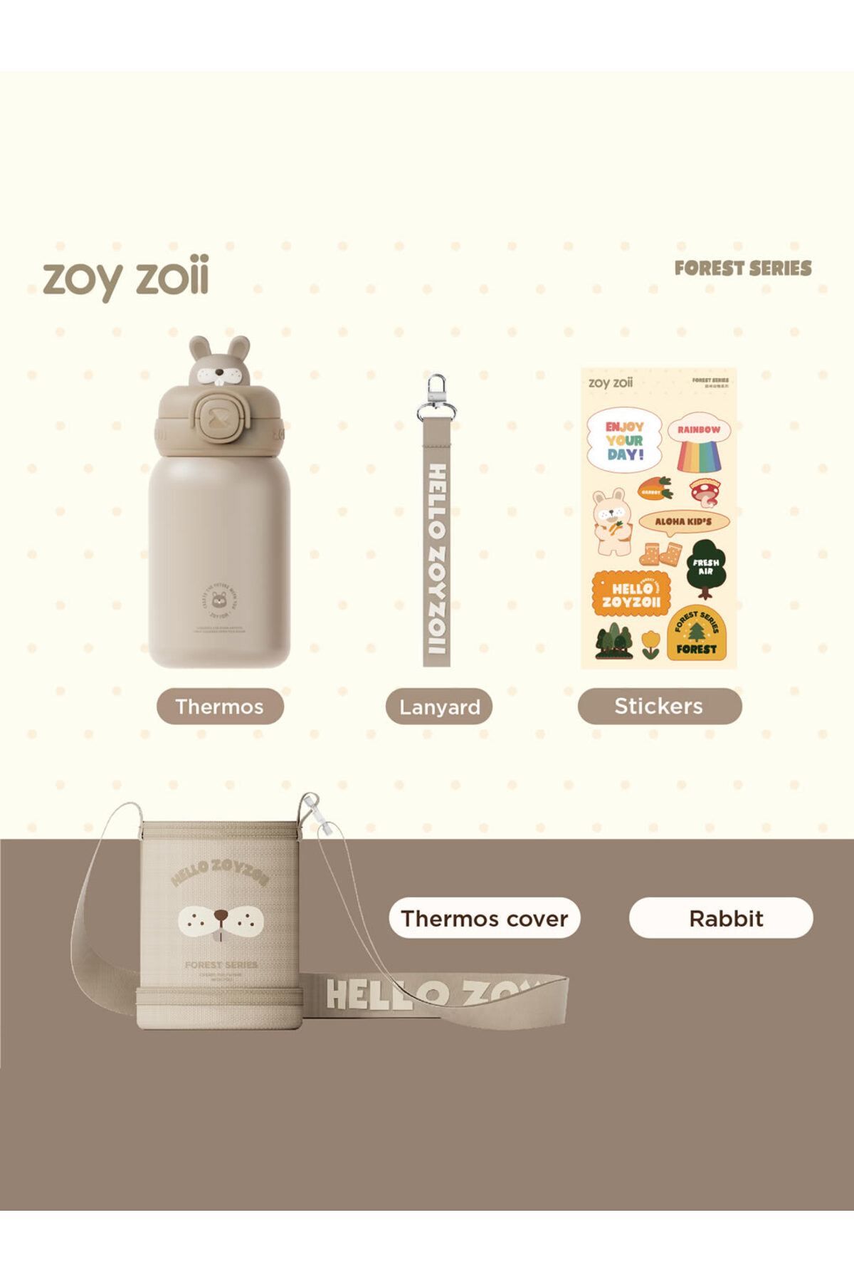 zoy zoii Zoyzoii Animal Serisi Termos - Rabbit fotoğrafı 2 (önizleme)