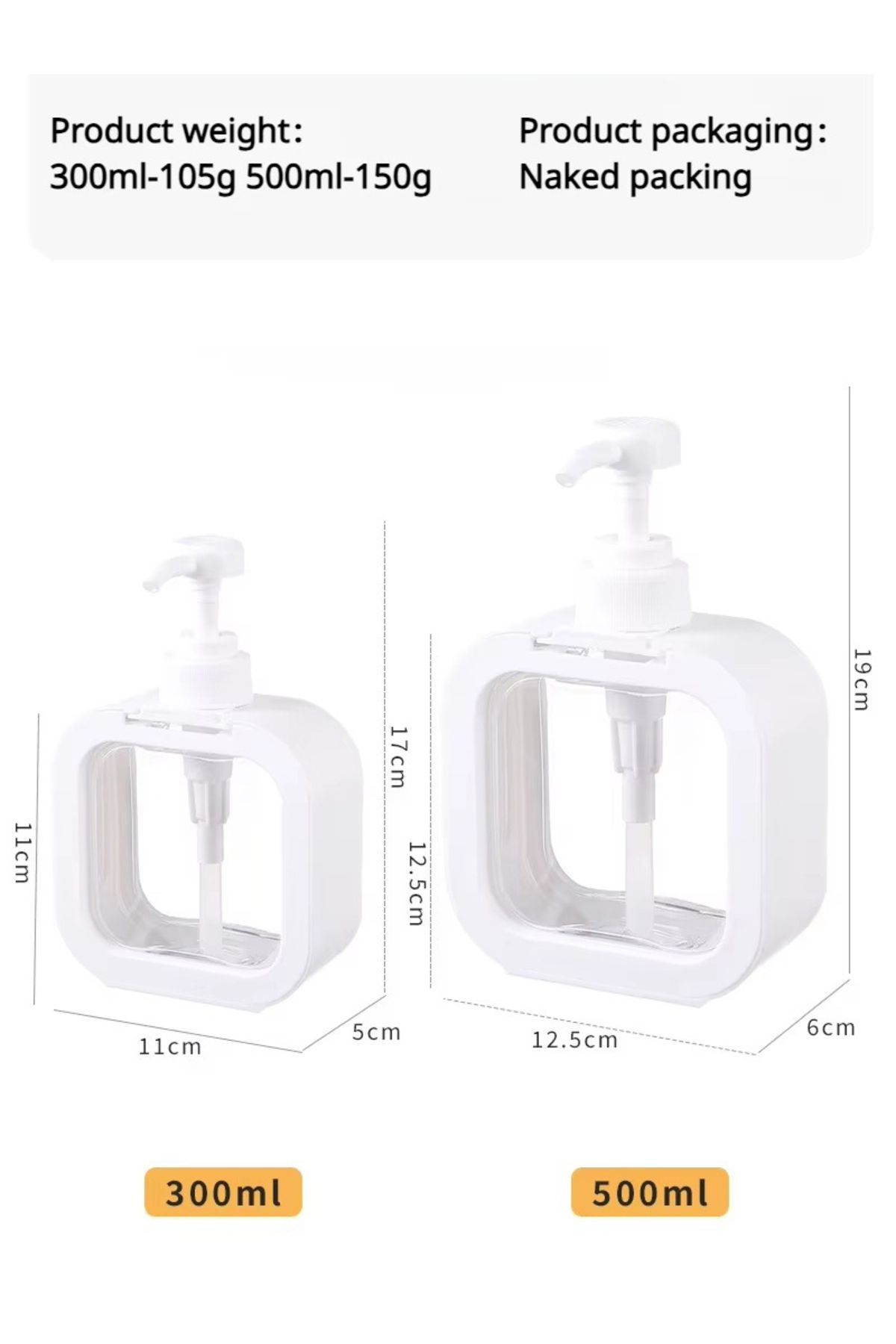 MUKKO HOME-Set of 2 500ml and 300 ml Countertop Rectangular Liquid Soap Dispenser Set of 2 – Stylish and Practical Design! 2