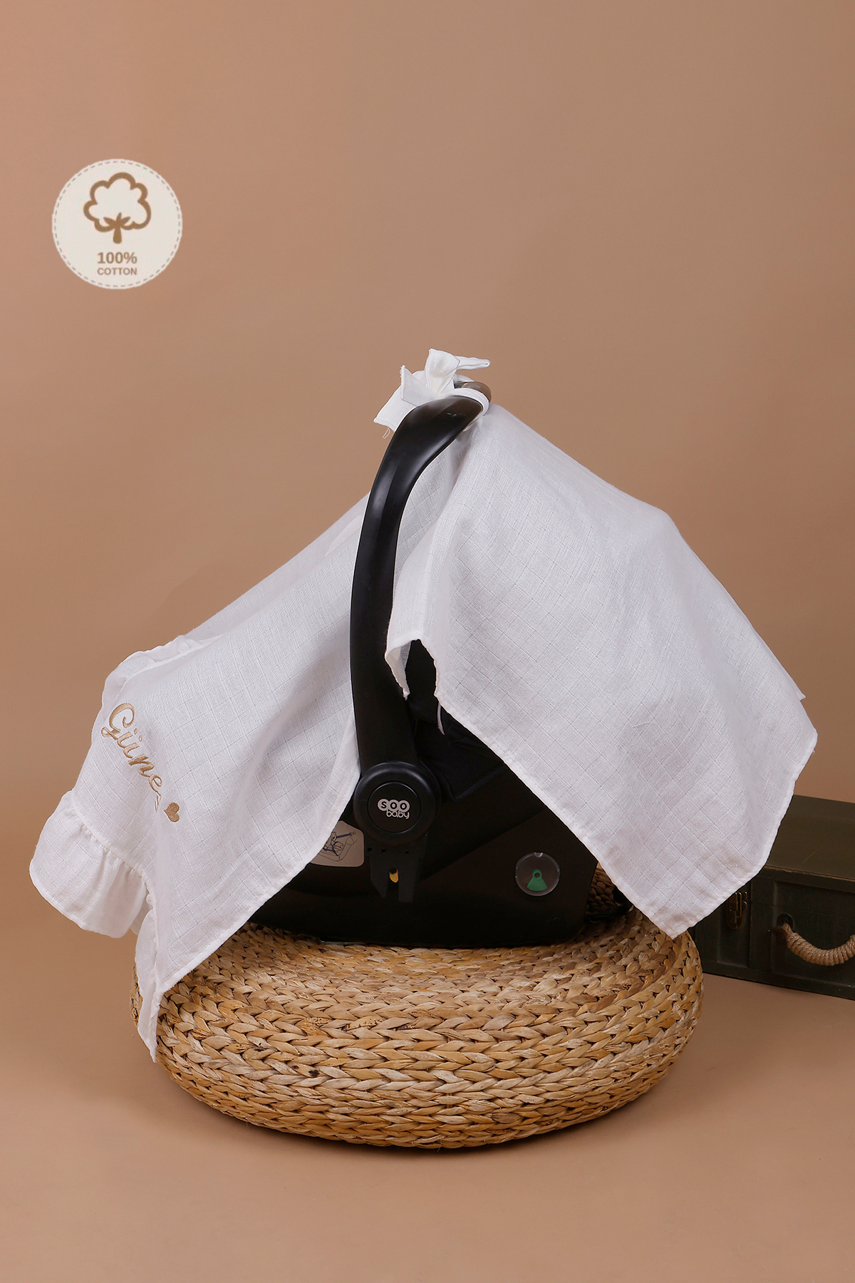 JUNİPERUS Kişiye Özel Fırfırlı İsimli Müslin Puset Örtüsü İstenilen İsimi Yazıyoruz fotoğrafı 4 (önizleme)